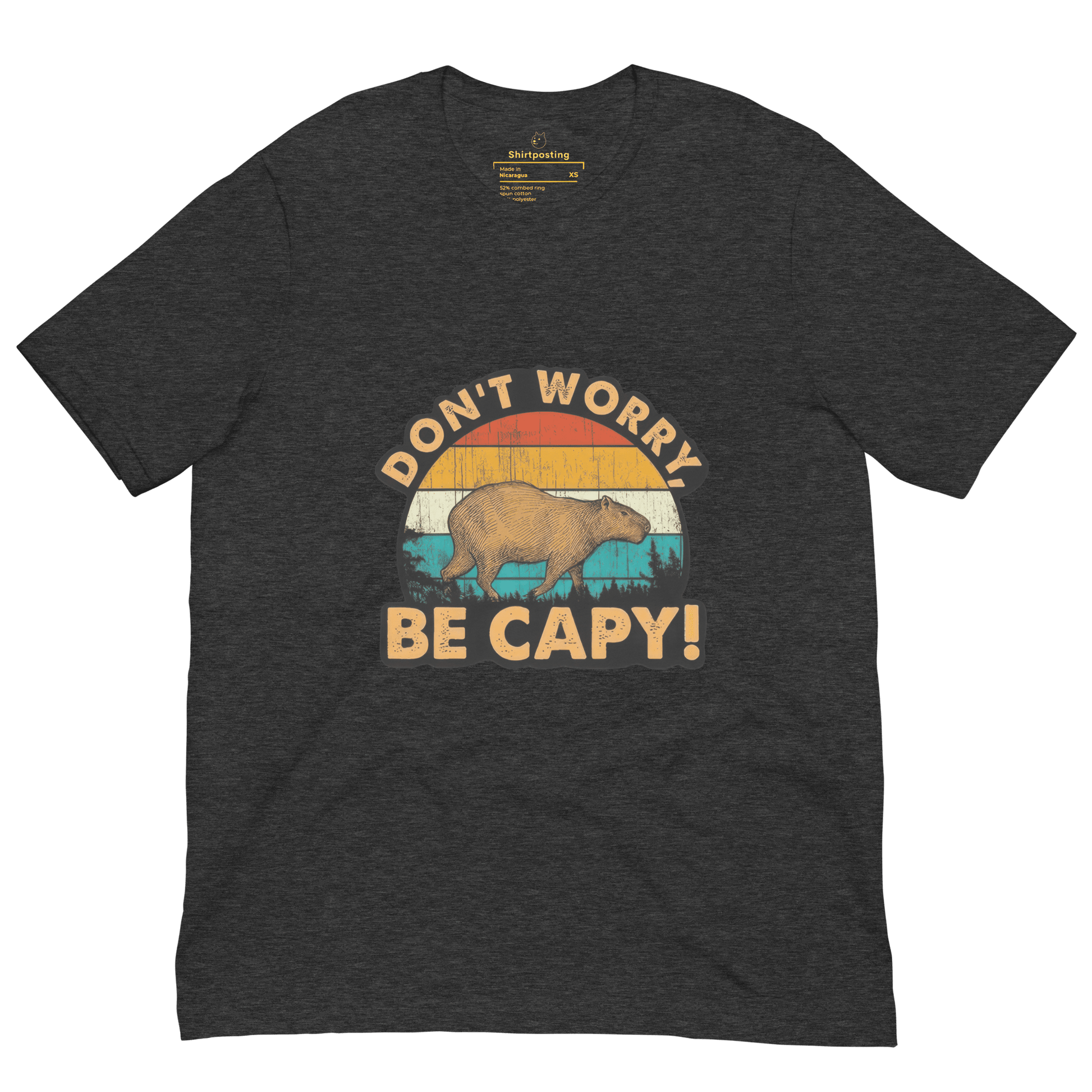 Don't Worry Be Capy Classic T-Shirt Meme - True Royal | Shirtposting