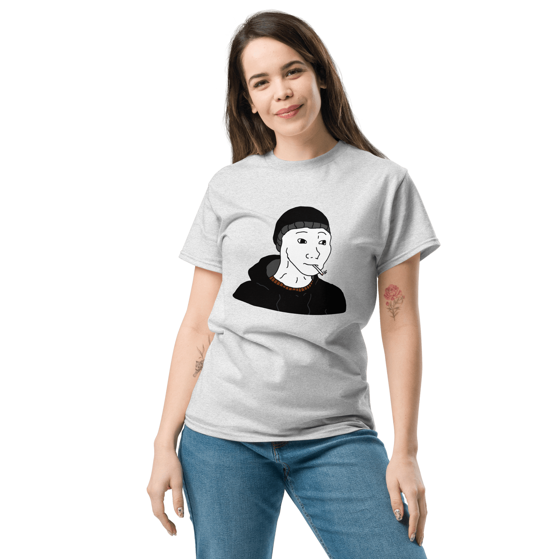 Doomer Wojak Classic T-Shirt Meme - Ash | Shirtposting