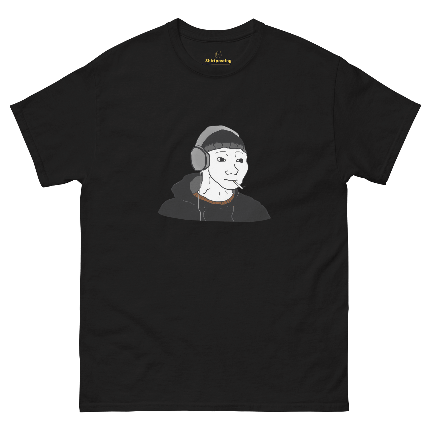 Doomer Wojak Classic T-Shirt Meme - Black | Shirtposting
