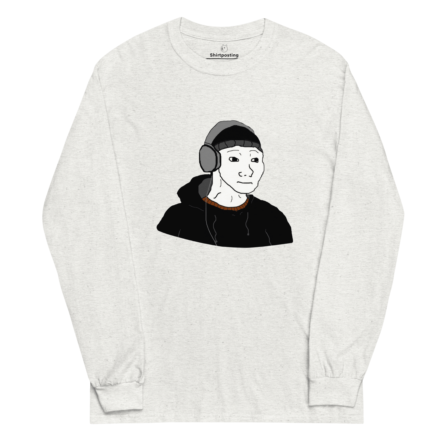 Doomer Wojak Long Sleeve T-Shirt Meme - Ash | Shirtposting