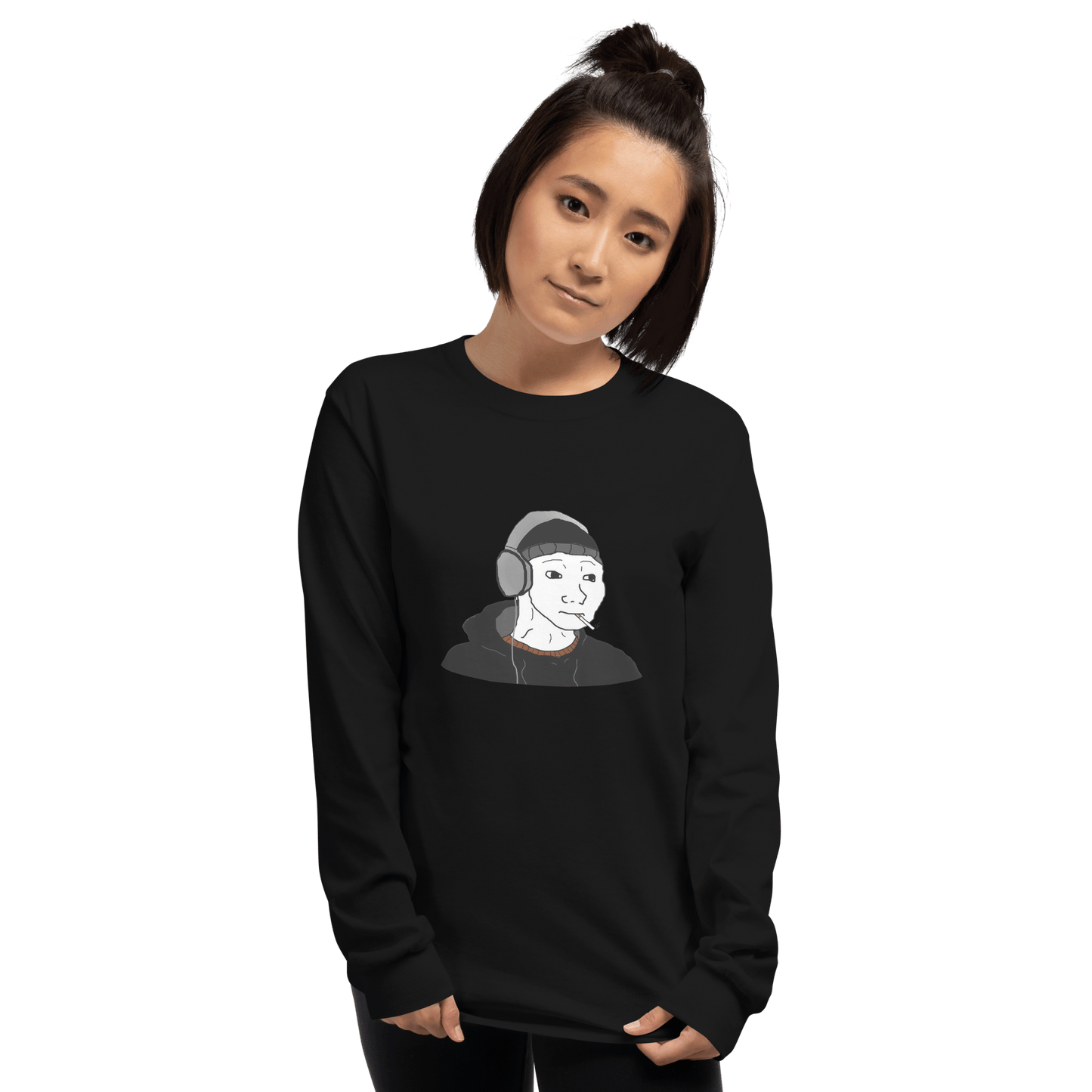 Doomer Wojak Long Sleeve T-Shirt Meme - Sport Grey | Shirtposting