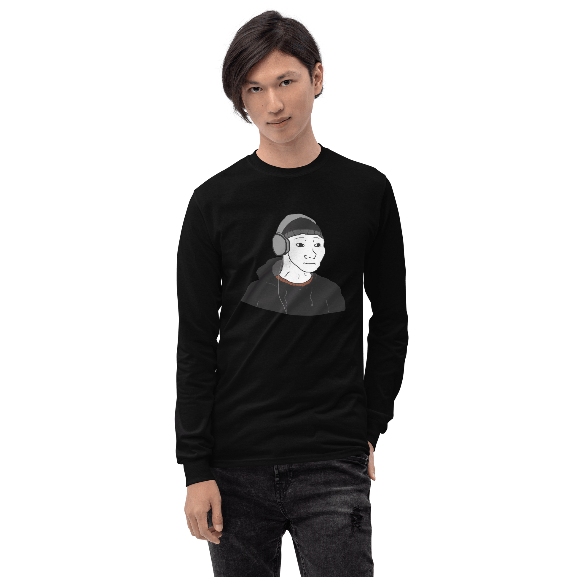 Doomer Wojak Long Sleeve T-Shirt Meme - Sport Grey | Shirtposting