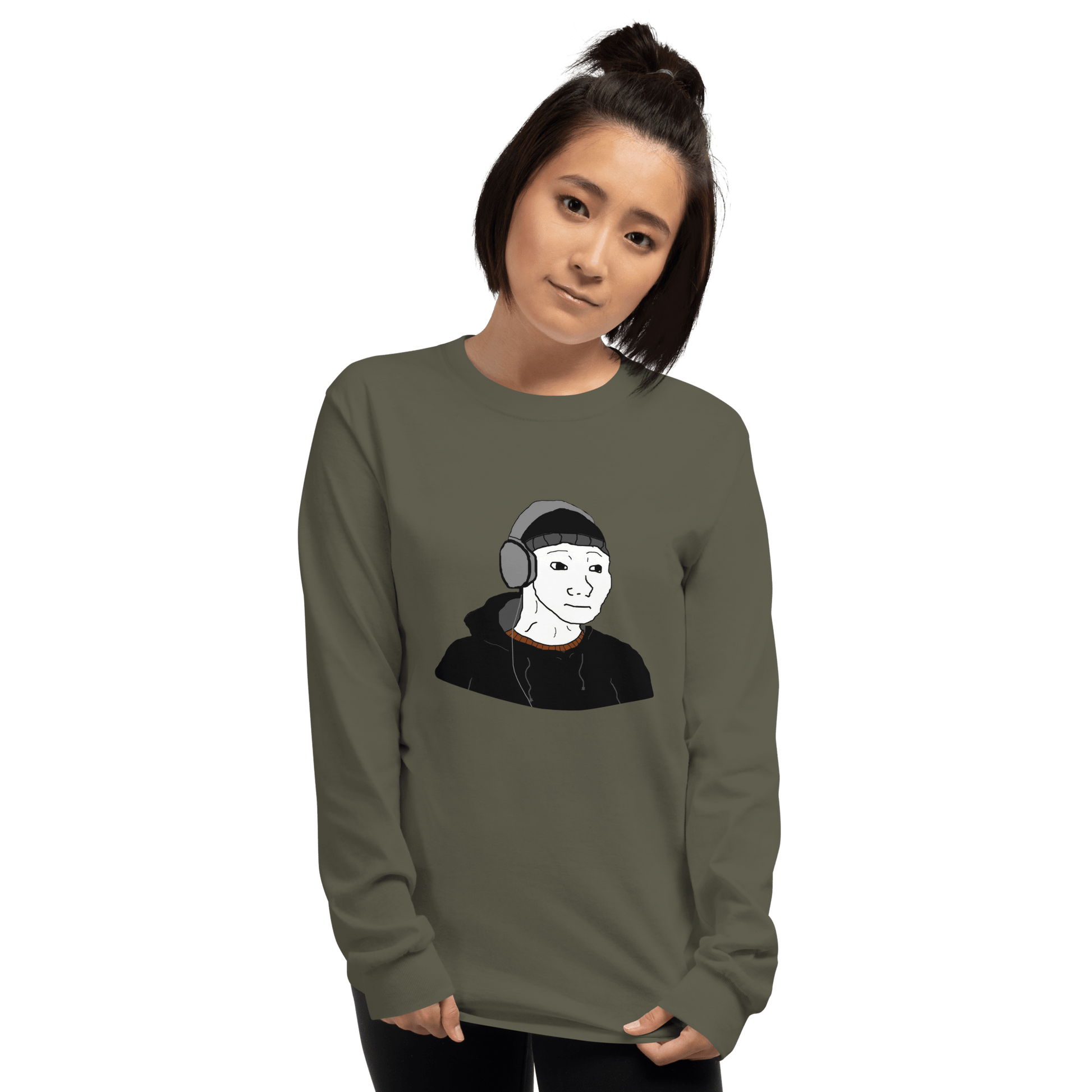 Doomer Wojak Long Sleeve T-Shirt Meme - Sport Grey | Shirtposting