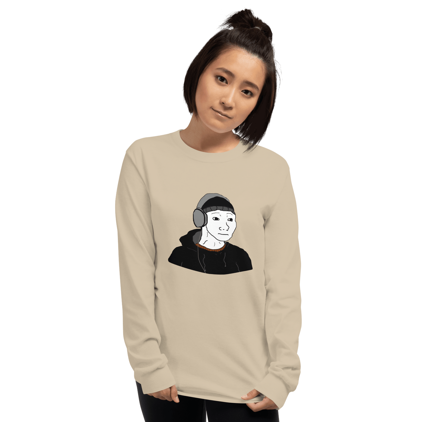 Doomer Wojak Long Sleeve T-Shirt Meme - Sport Grey | Shirtposting