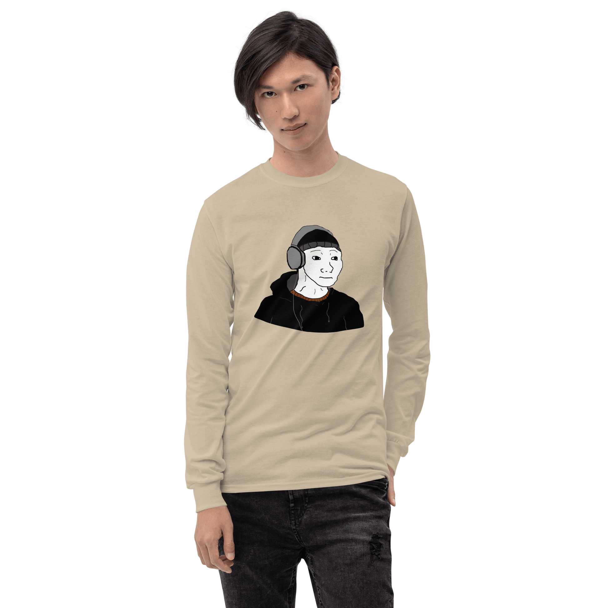 Doomer Wojak Long Sleeve T-Shirt Meme - Sport Grey | Shirtposting
