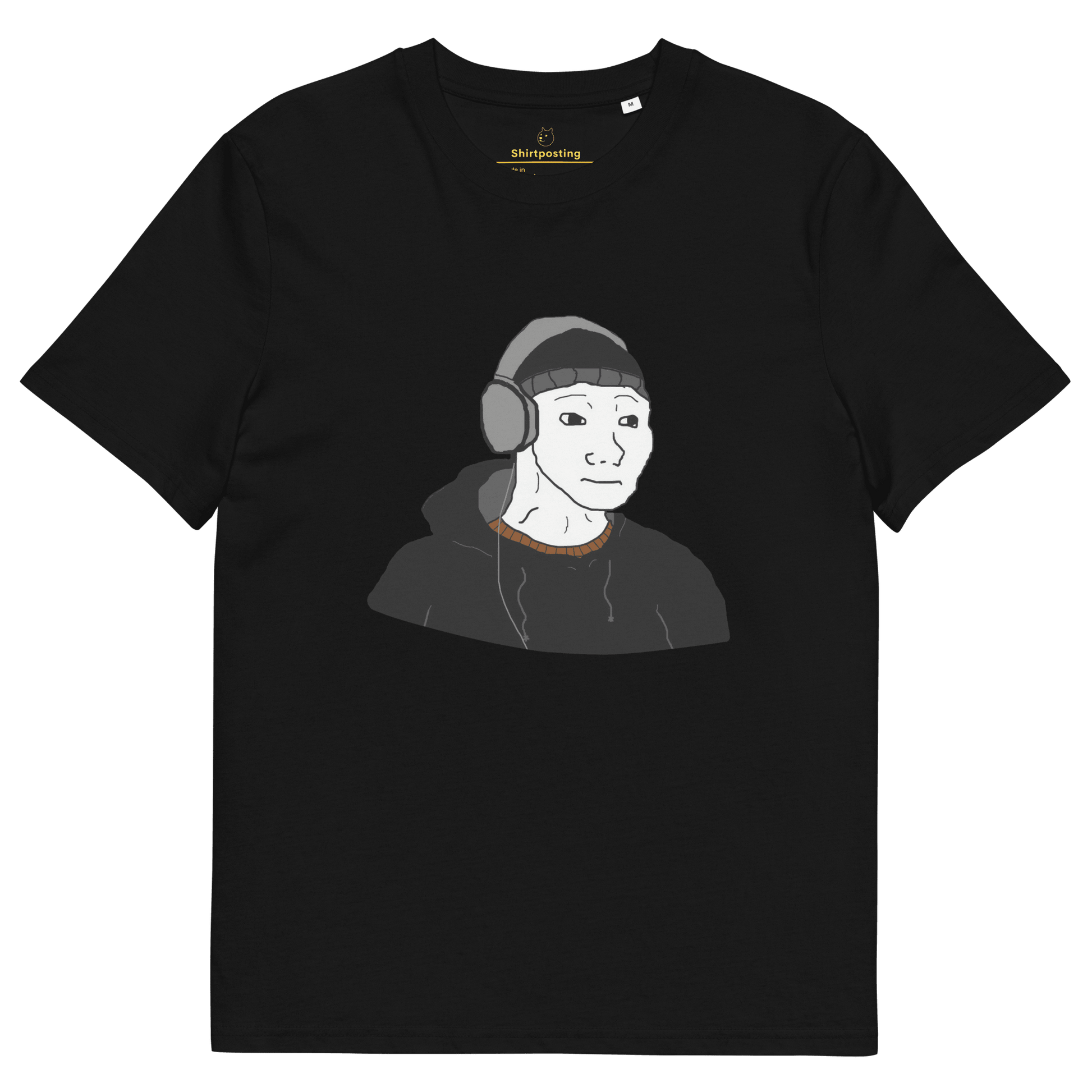 Doomer Wojak Premium Organic T-Shirt Meme - Black | Shirtposting