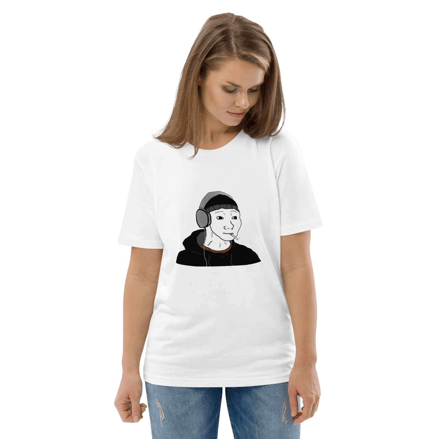 Doomer Wojak Premium Organic T-Shirt Meme - Dark Heather Grey | Shirtposting