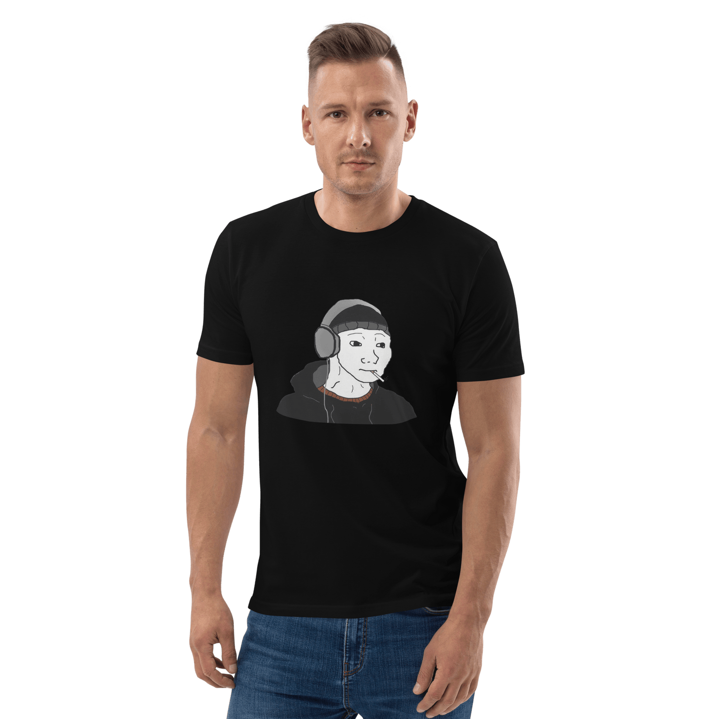 Doomer Wojak Premium Organic T-Shirt Meme - Dark Heather Grey | Shirtposting