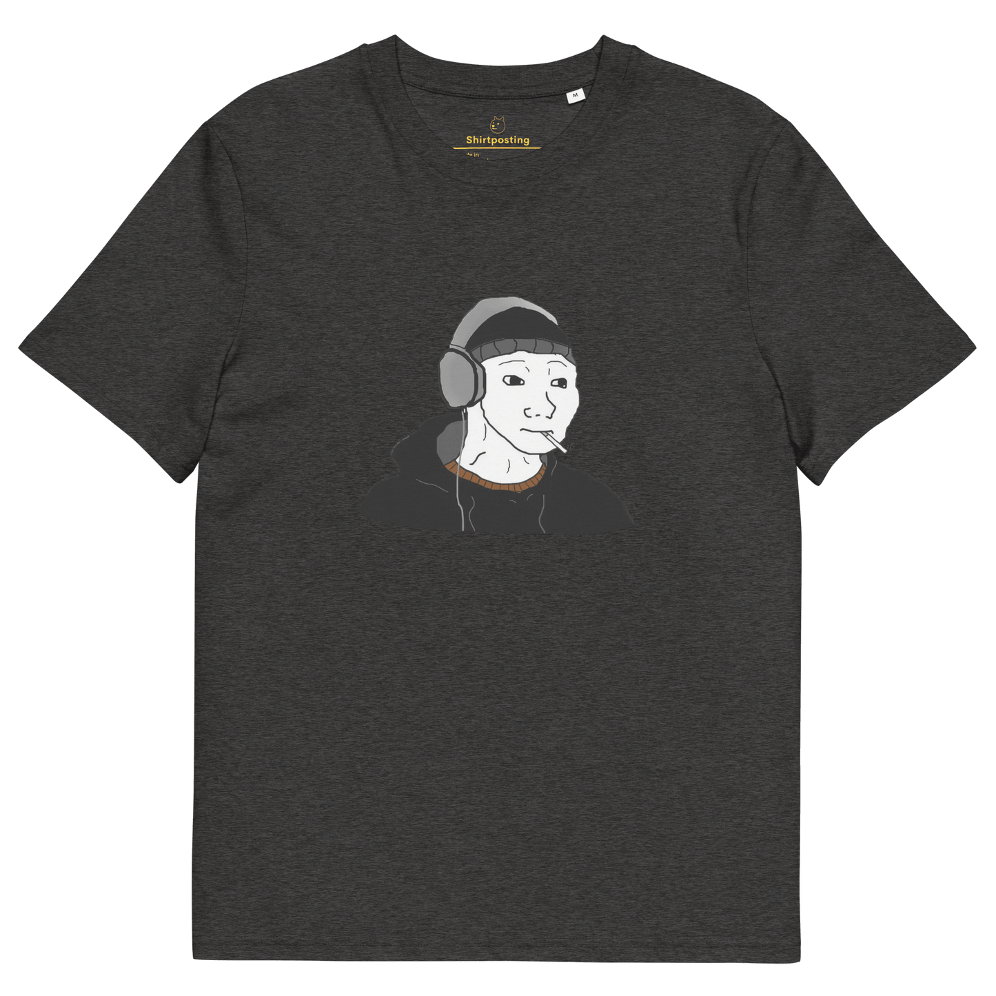 Doomer Wojak Premium Organic T-Shirt Meme - Dark Heather Grey | Shirtposting