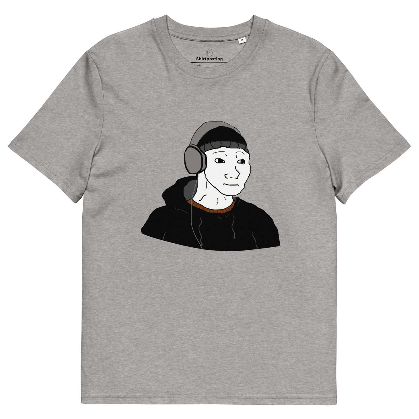 Doomer Wojak Premium Organic T-Shirt Meme - Heather Grey | Shirtposting