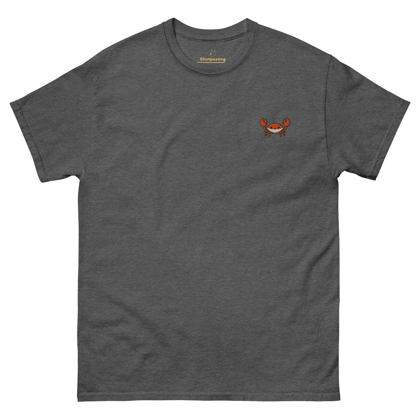 Embroidery Crab Classic T-Shirt Meme - Dark Heather | Shirtposting