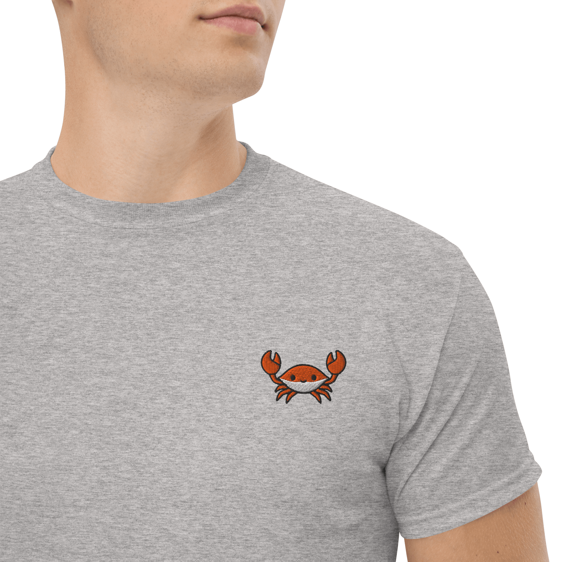 Embroidery Crab Classic T-Shirt Meme - Military Green | Shirtposting