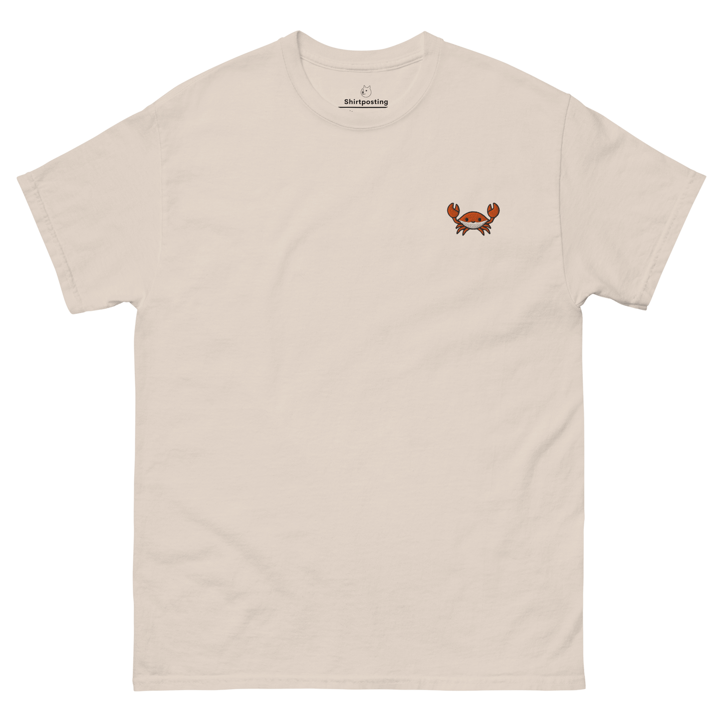 Embroidery Crab Classic T-Shirt Meme - Natural | Shirtposting