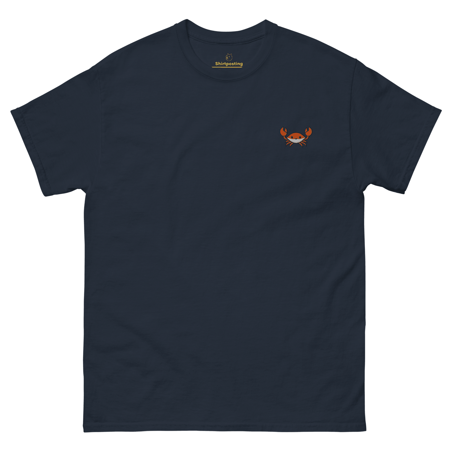 Embroidery Crab Classic T-Shirt Meme - Navy | Shirtposting