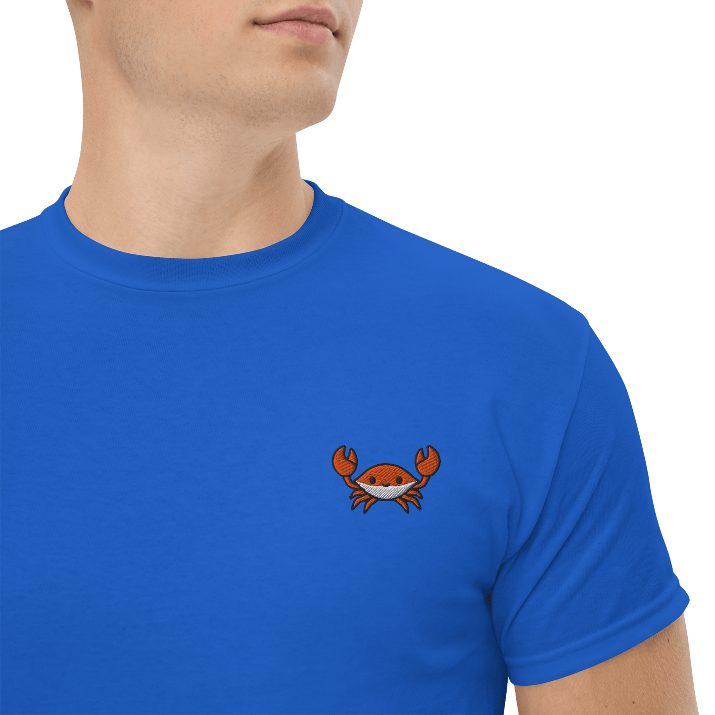 Embroidery Crab Classic T-Shirt Meme - Royal | Shirtposting
