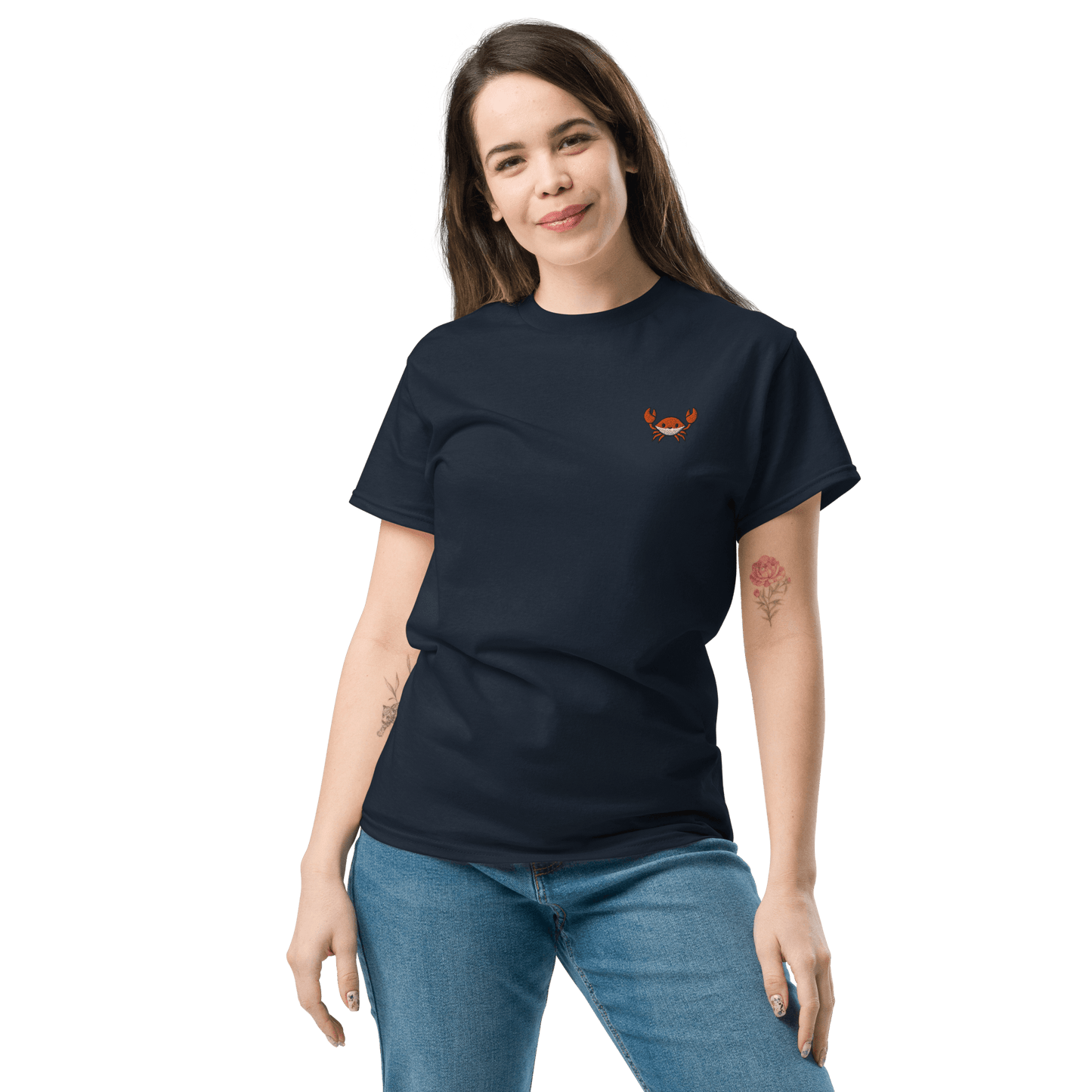 Embroidery Crab Classic T-Shirt Meme - Royal | Shirtposting