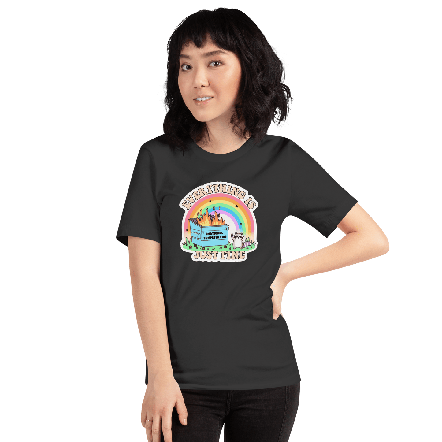 Everything is Just Fine Classic T-Shirt Meme - Military Green | Shirtposting