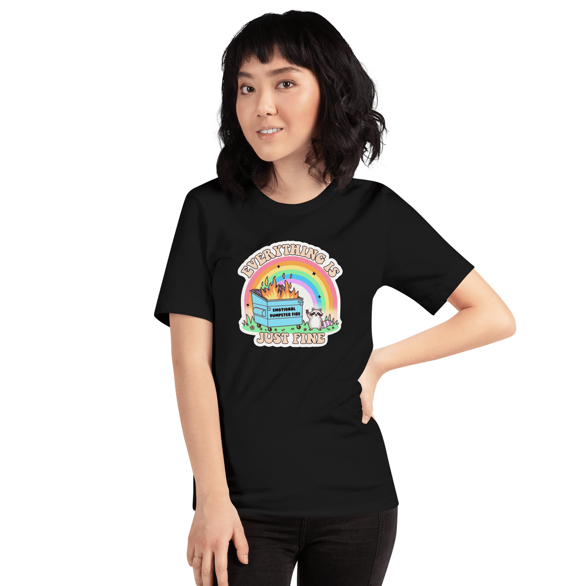 Everything is Just Fine Classic T-Shirt Meme - Military Green | Shirtposting