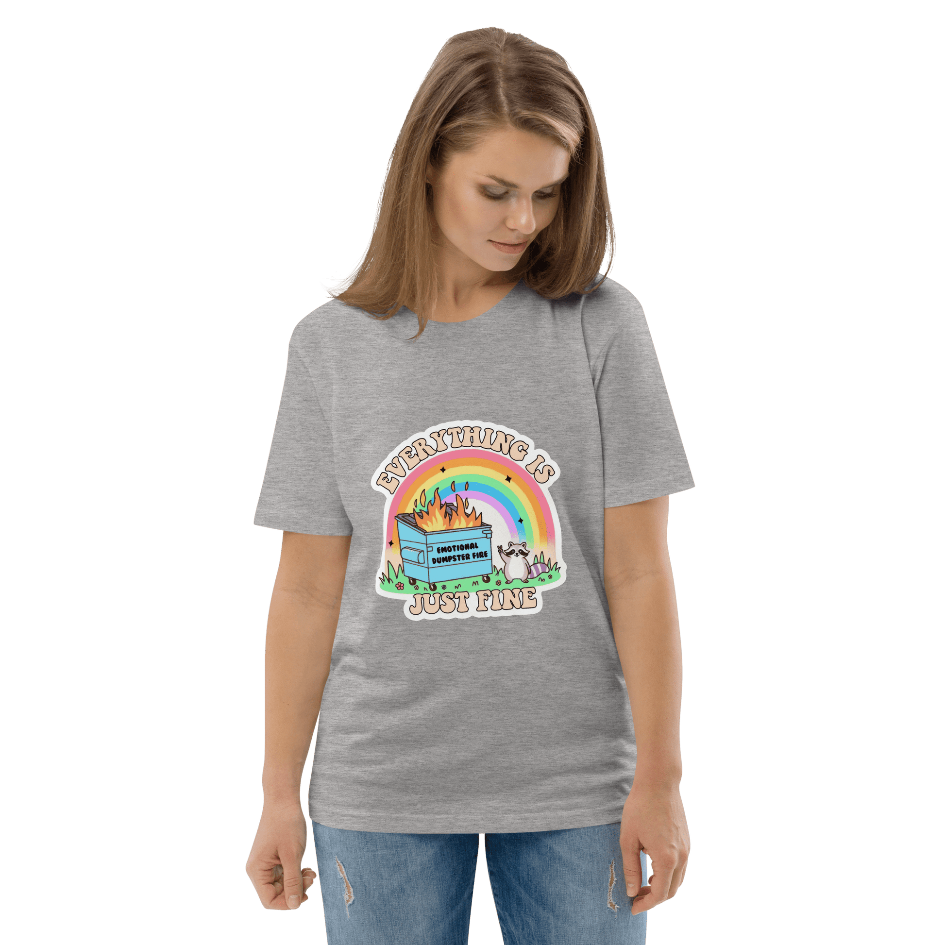 Everything Is Just Fine Premium Organic T-Shirt Meme - Dark Heather Grey | Shirtposting