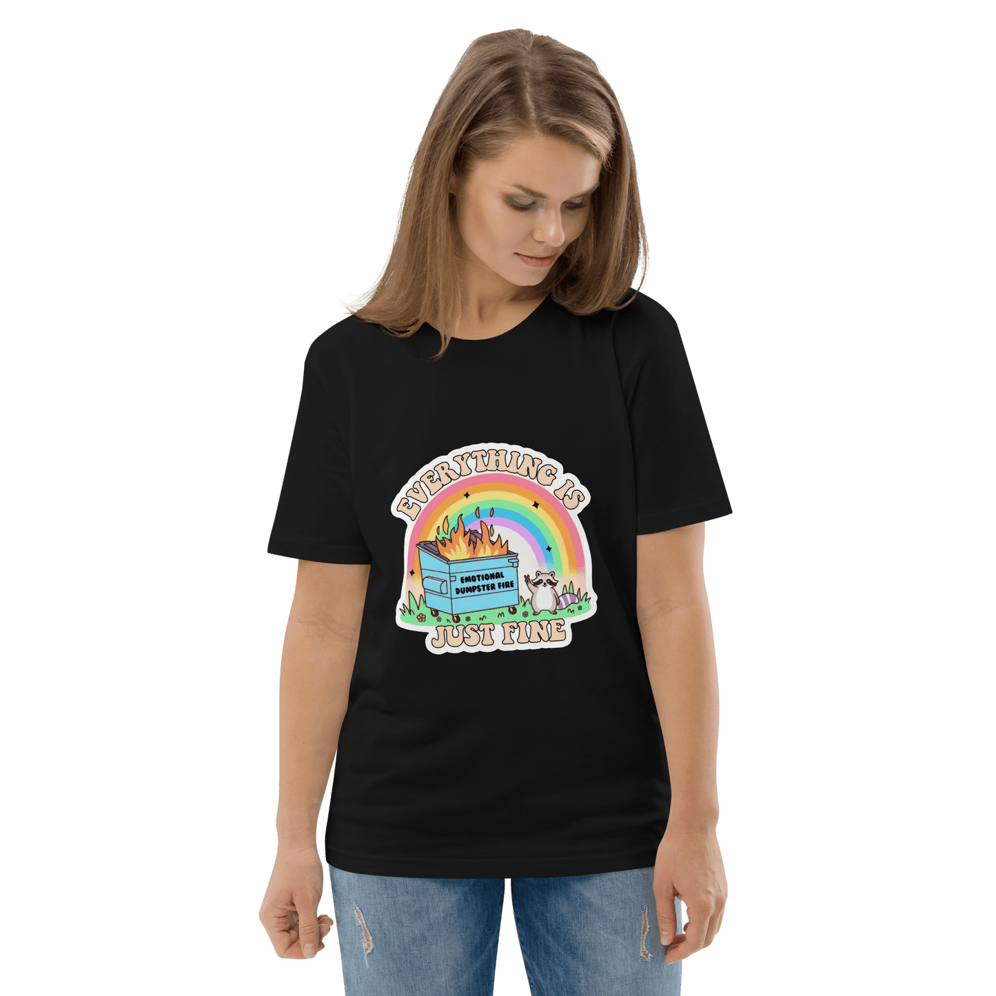 Everything Is Just Fine Premium Organic T-Shirt Meme - Dark Heather Grey | Shirtposting