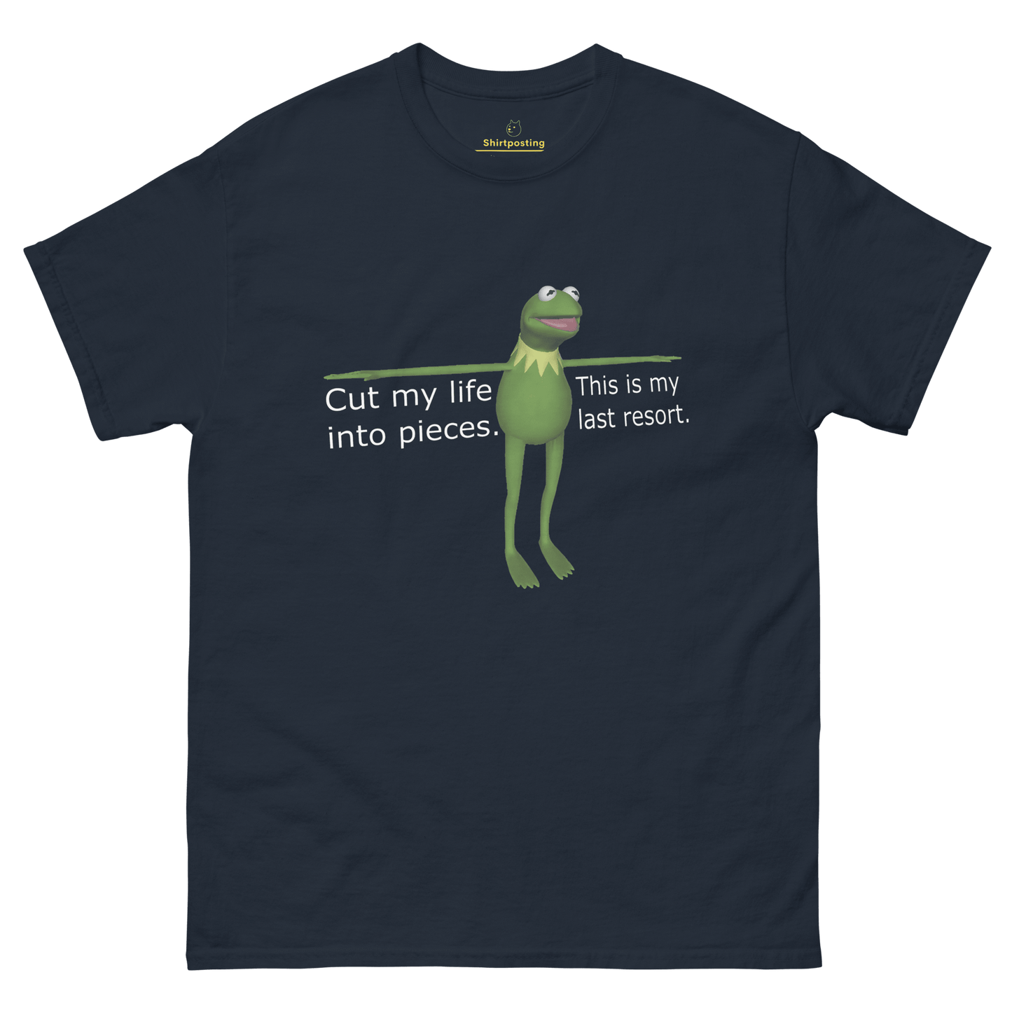 Frog Meme Classic T-Shirt Meme - Navy | Shirtposting