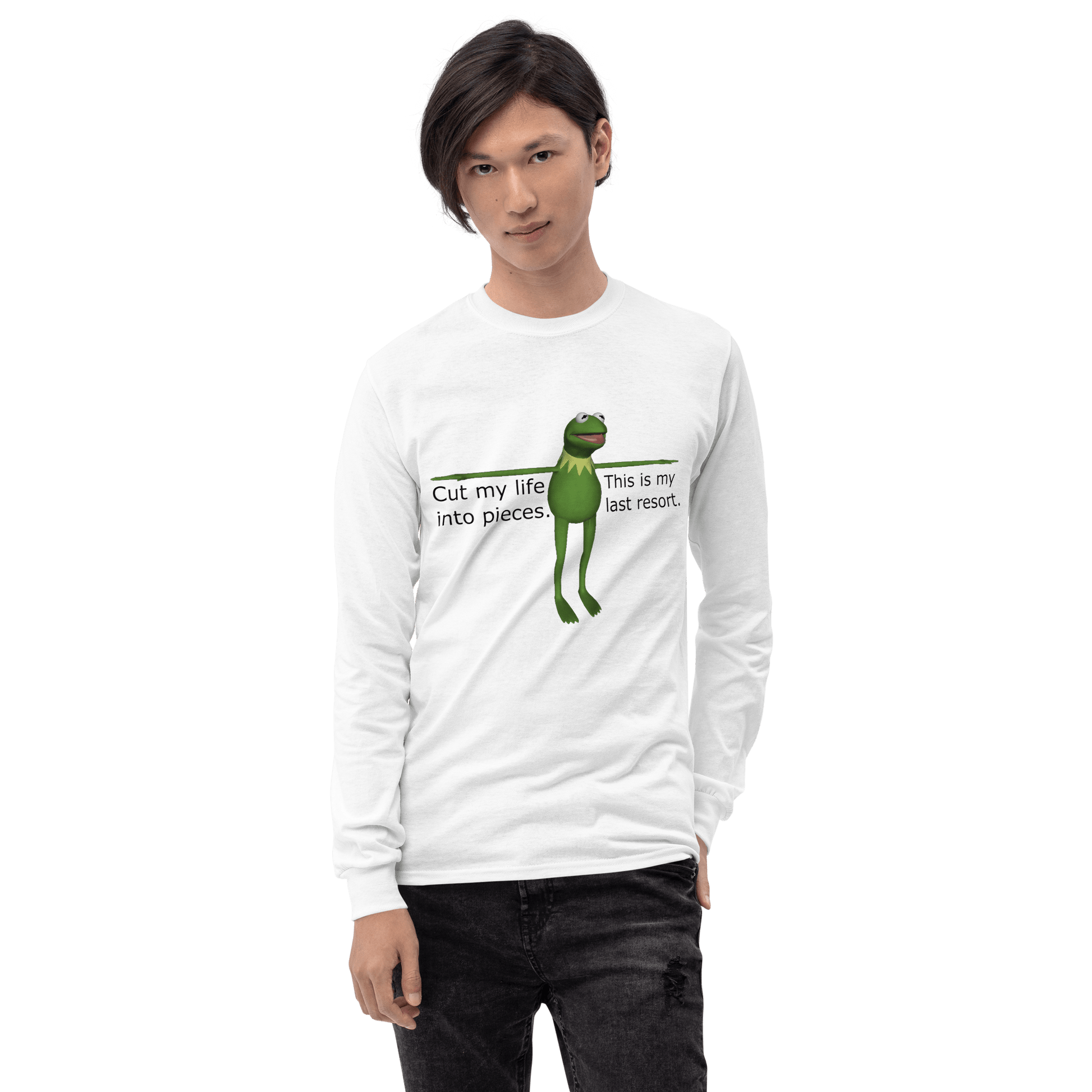 Frog Meme Long Sleeve T-Shirt Meme - Sport Grey | Shirtposting