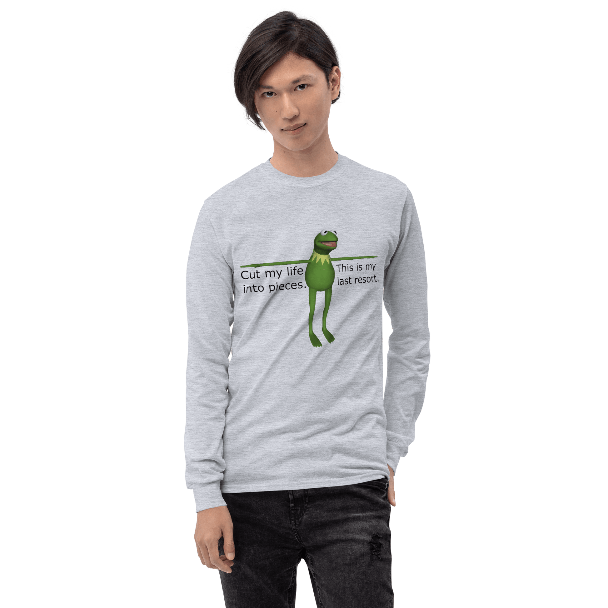 Frog Meme Long Sleeve T-Shirt Meme - Sport Grey | Shirtposting