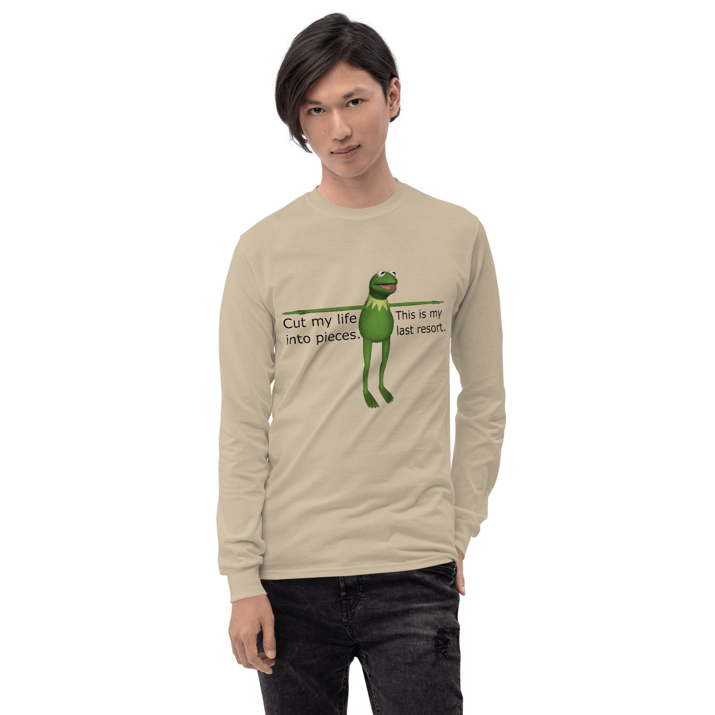 Frog Meme Long Sleeve T-Shirt Meme - Sport Grey | Shirtposting