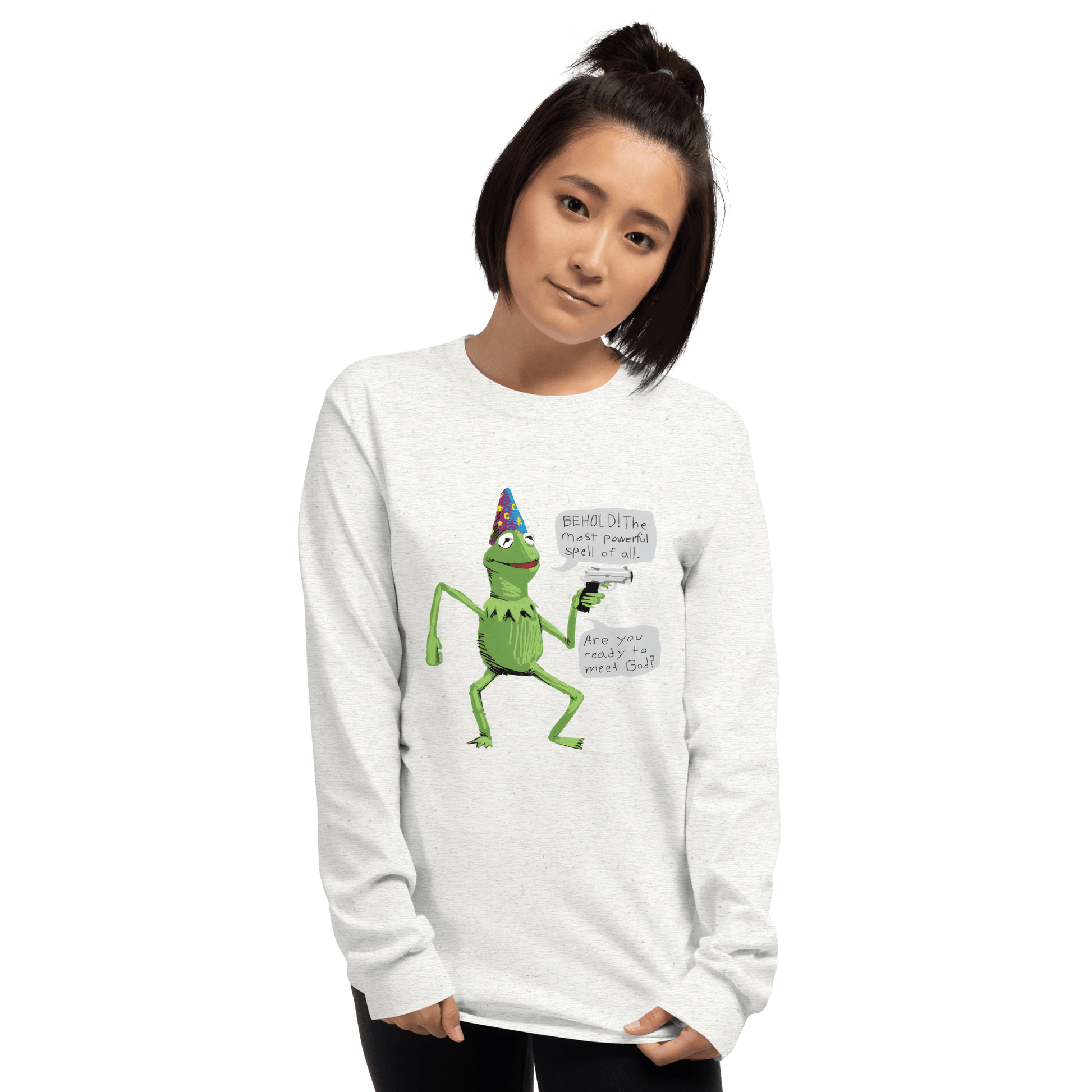 Frog Meme Long Sleeve T-Shirt Meme - Sport Grey | Shirtposting