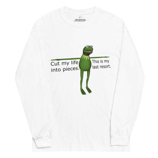 Frog Meme Long Sleeve T-Shirt Meme - White | Shirtposting