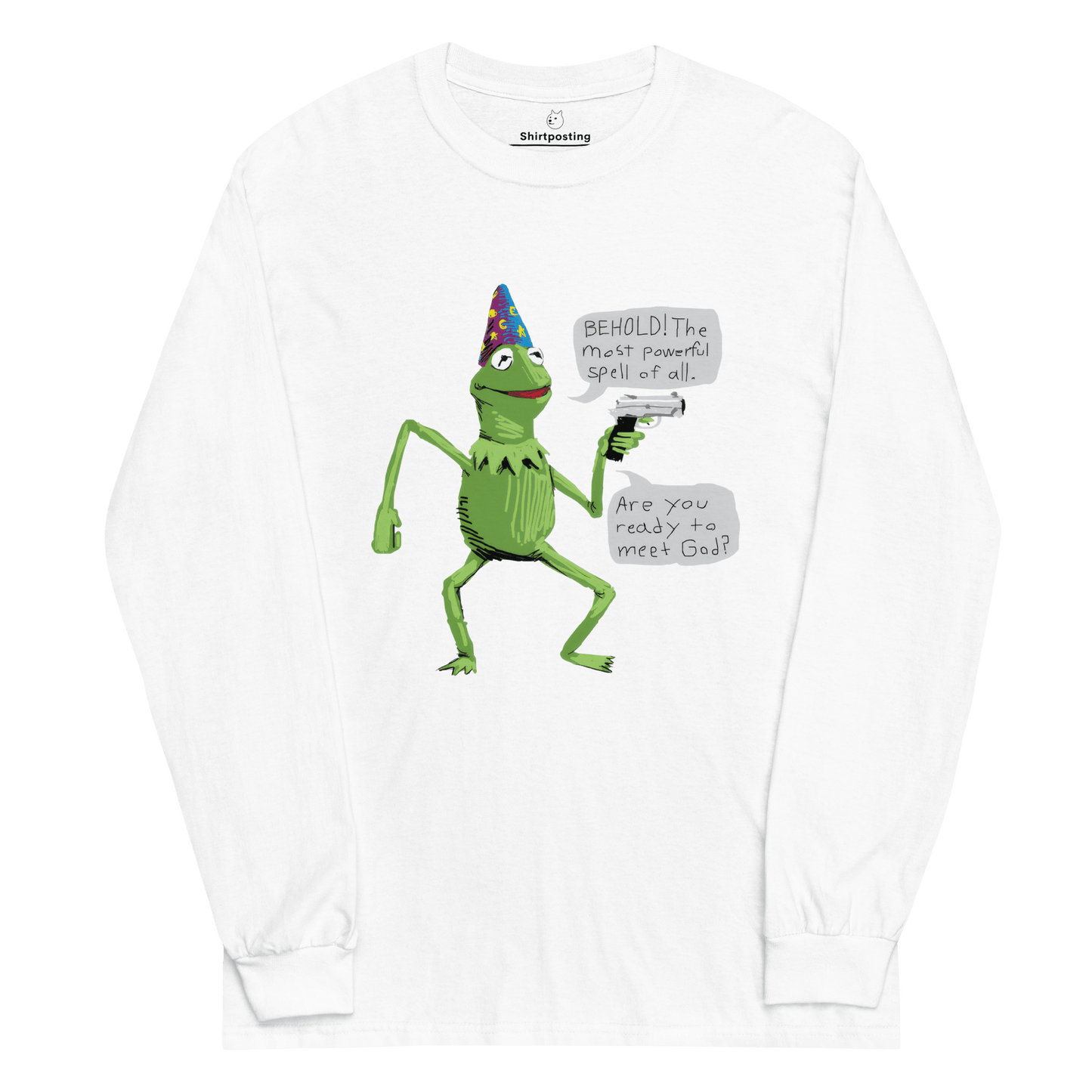 Frog Meme Long Sleeve T-Shirt Meme - White | Shirtposting