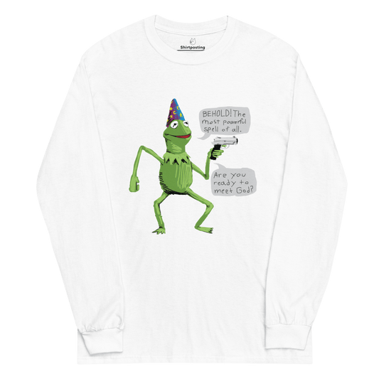 Frog Meme Long Sleeve T-Shirt Meme - White | Shirtposting