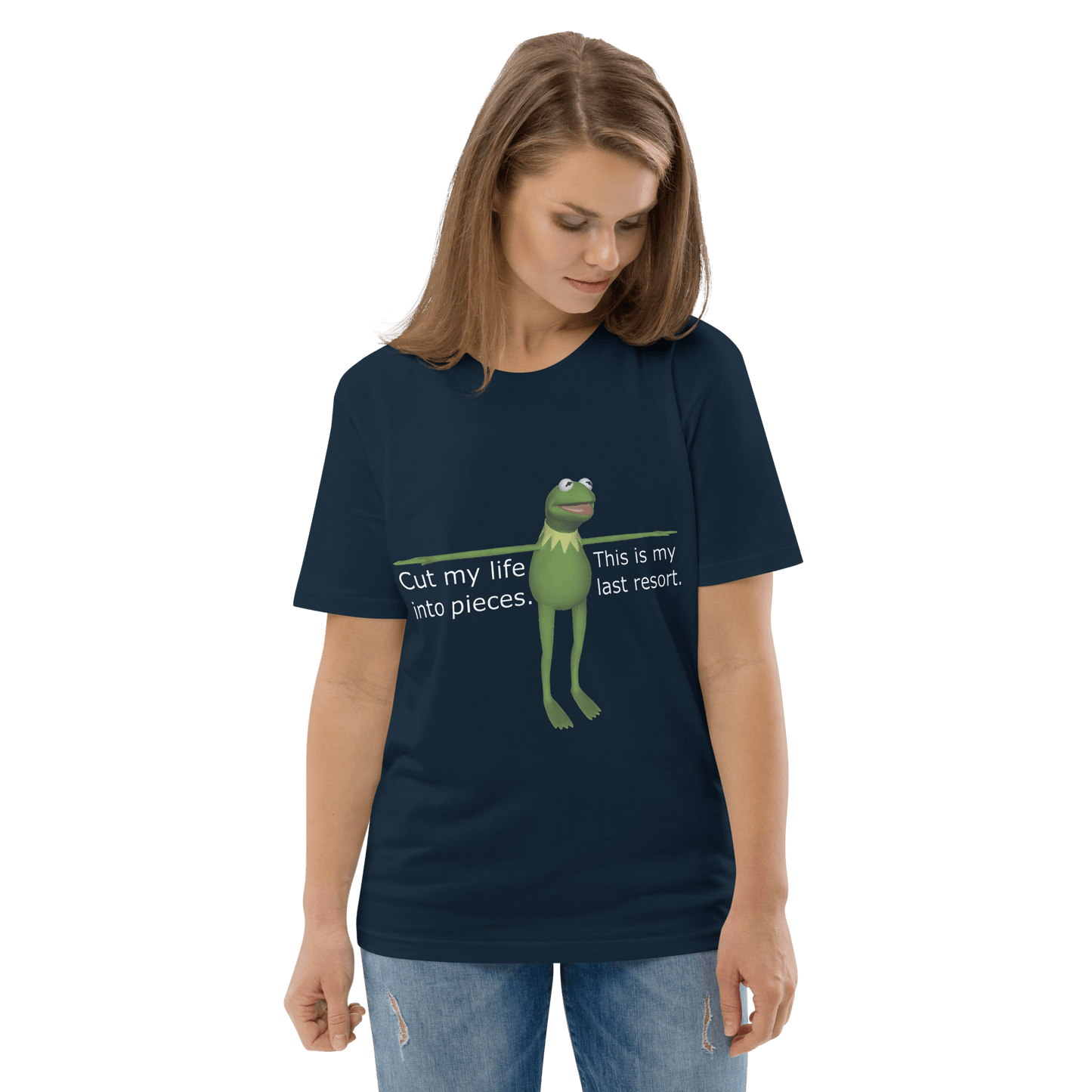 Frog Meme Premium Organic T-Shirt Meme - Dark Heather Grey | Shirtposting