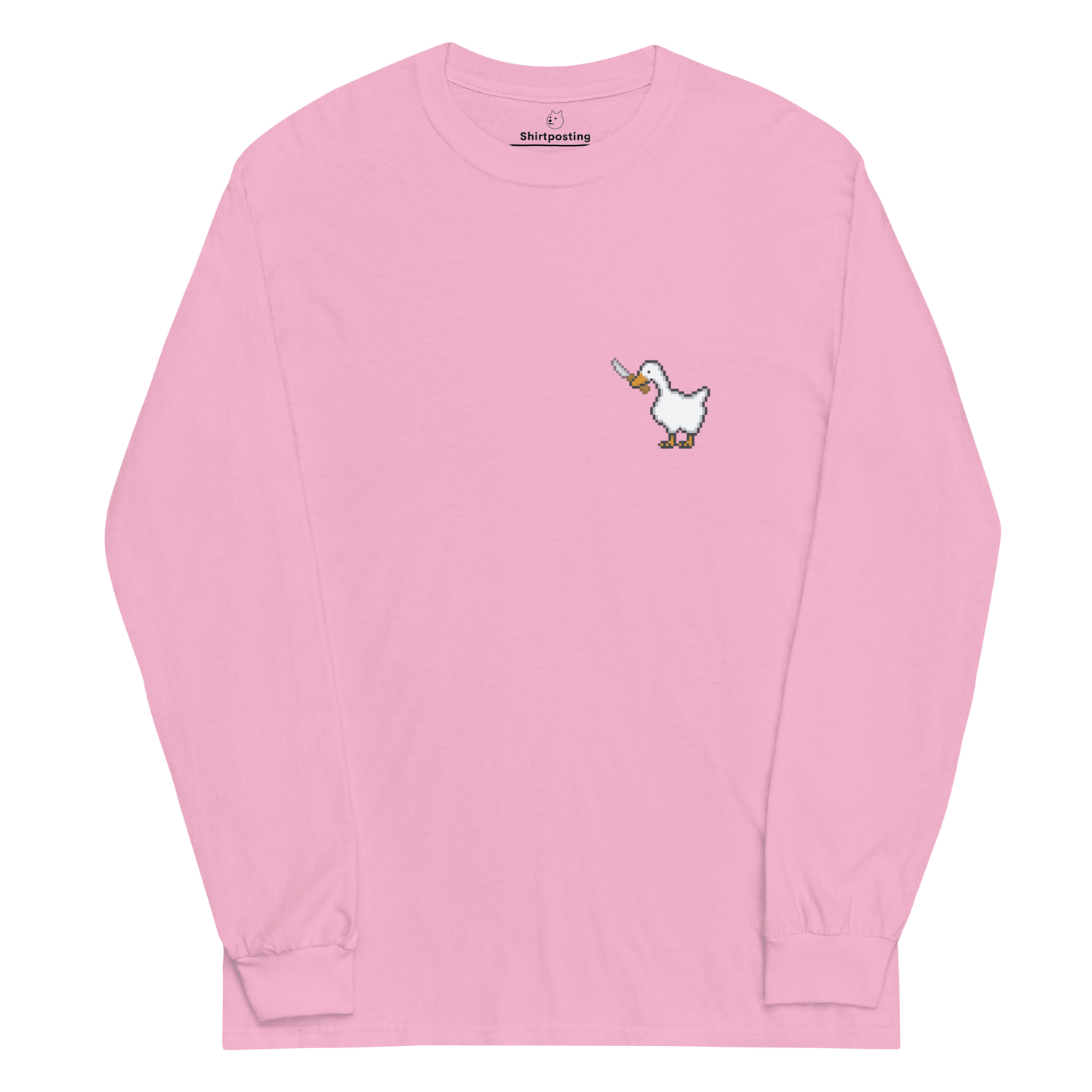 Goose Long Sleeve T-Shirt Meme - Light Pink | Shirtposting