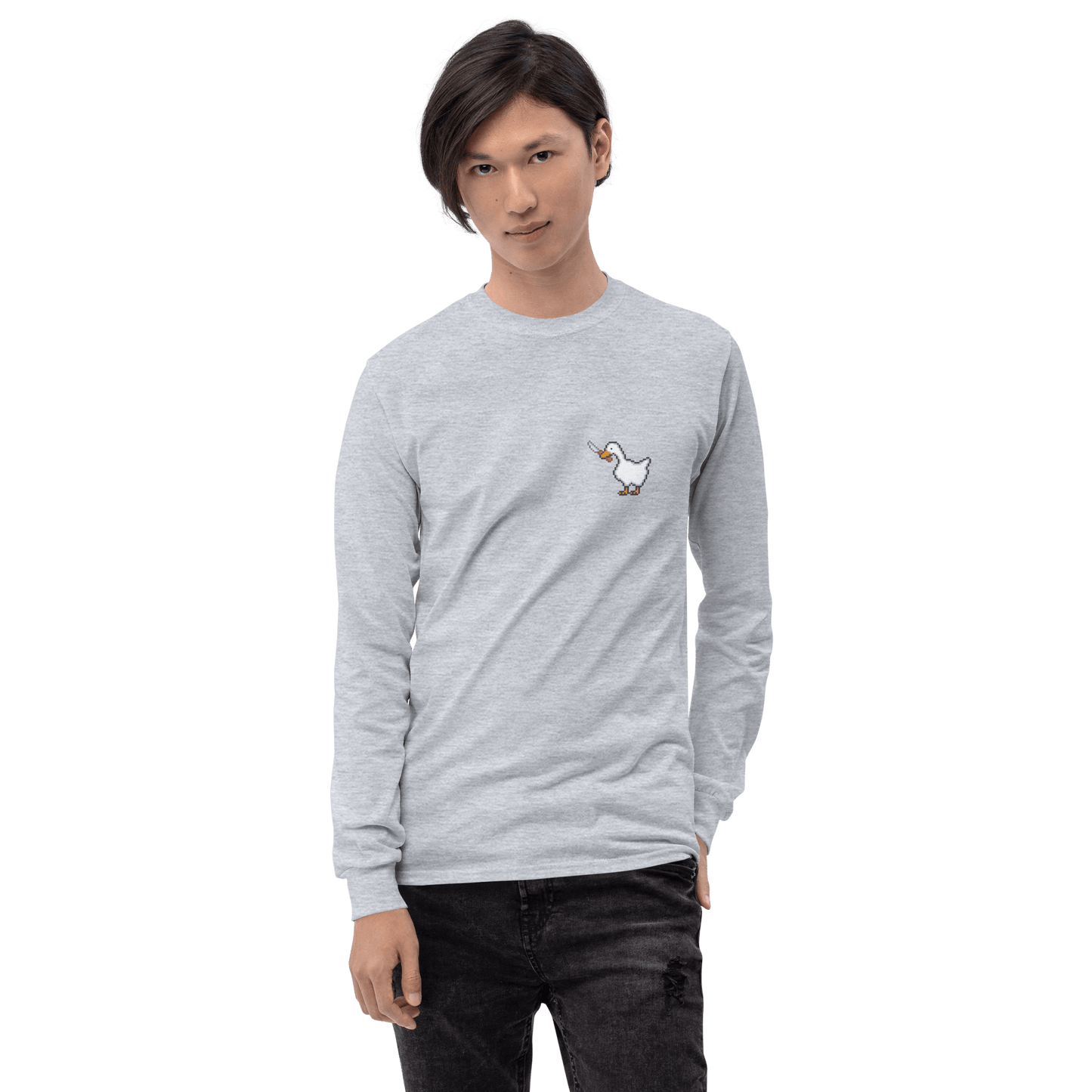 Goose Long Sleeve T-Shirt Meme - Sport Grey | Shirtposting
