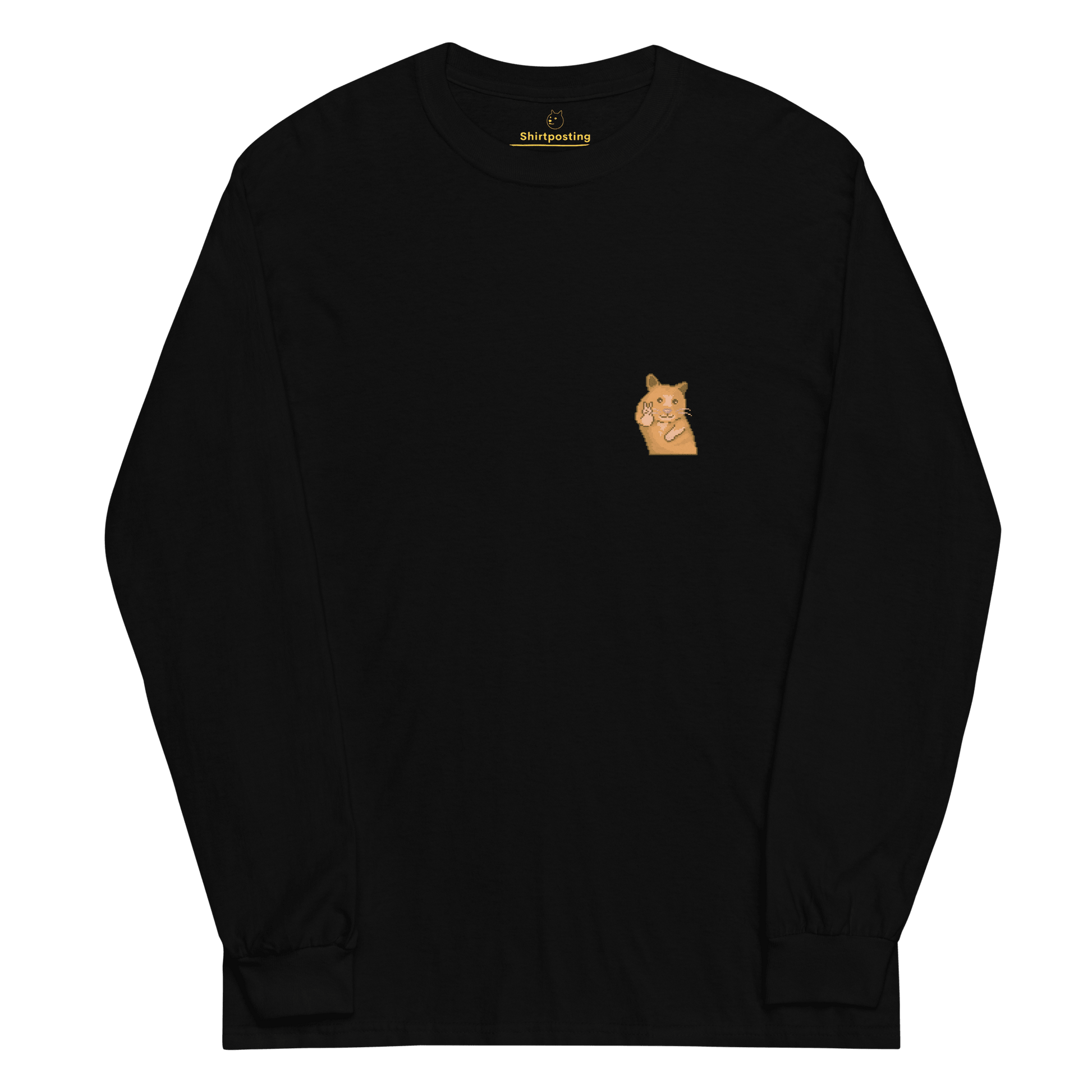 Hamster Long Sleeve T-Shirt Meme - Black | Shirtposting