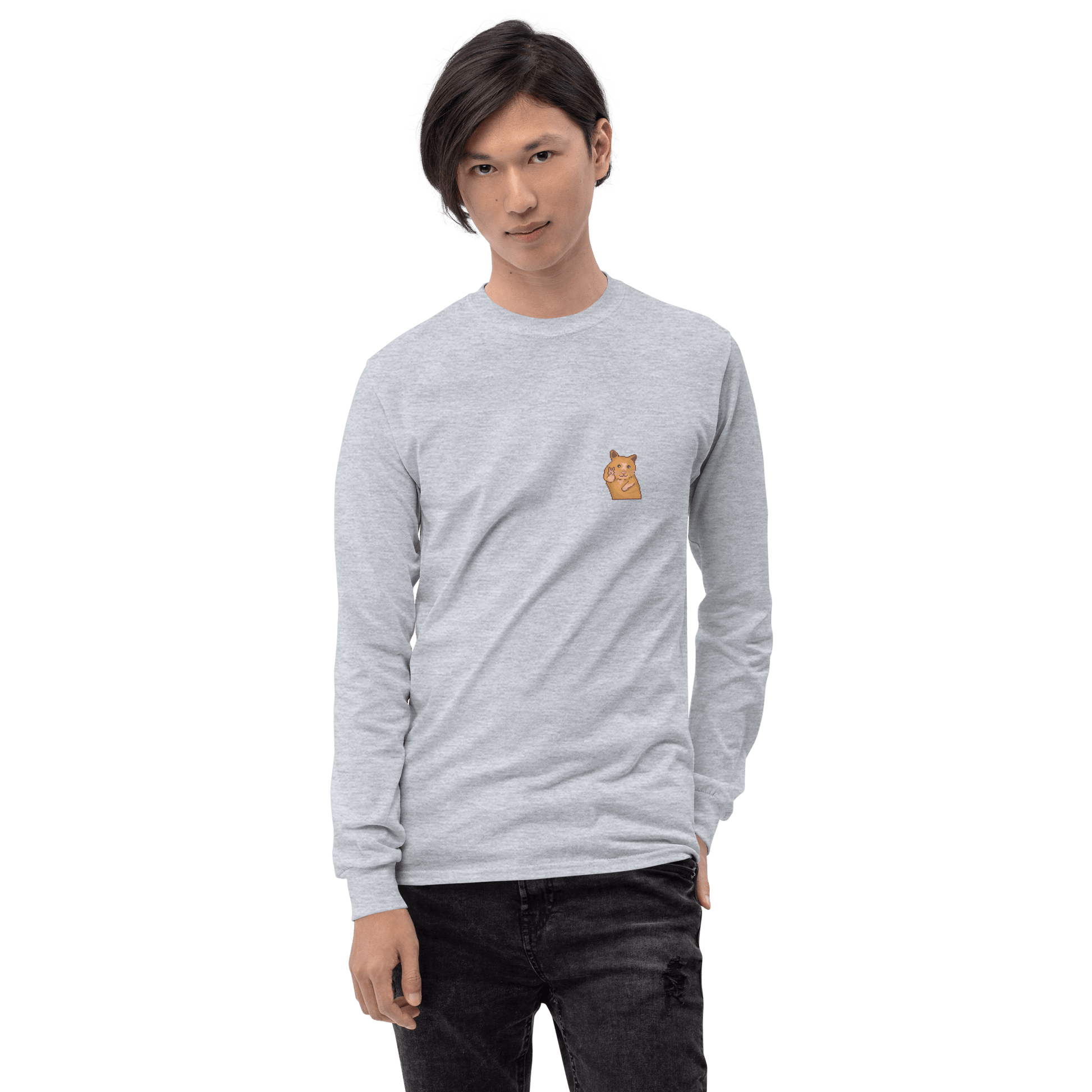 Hamster Long Sleeve T-Shirt Meme - Sport Grey | Shirtposting
