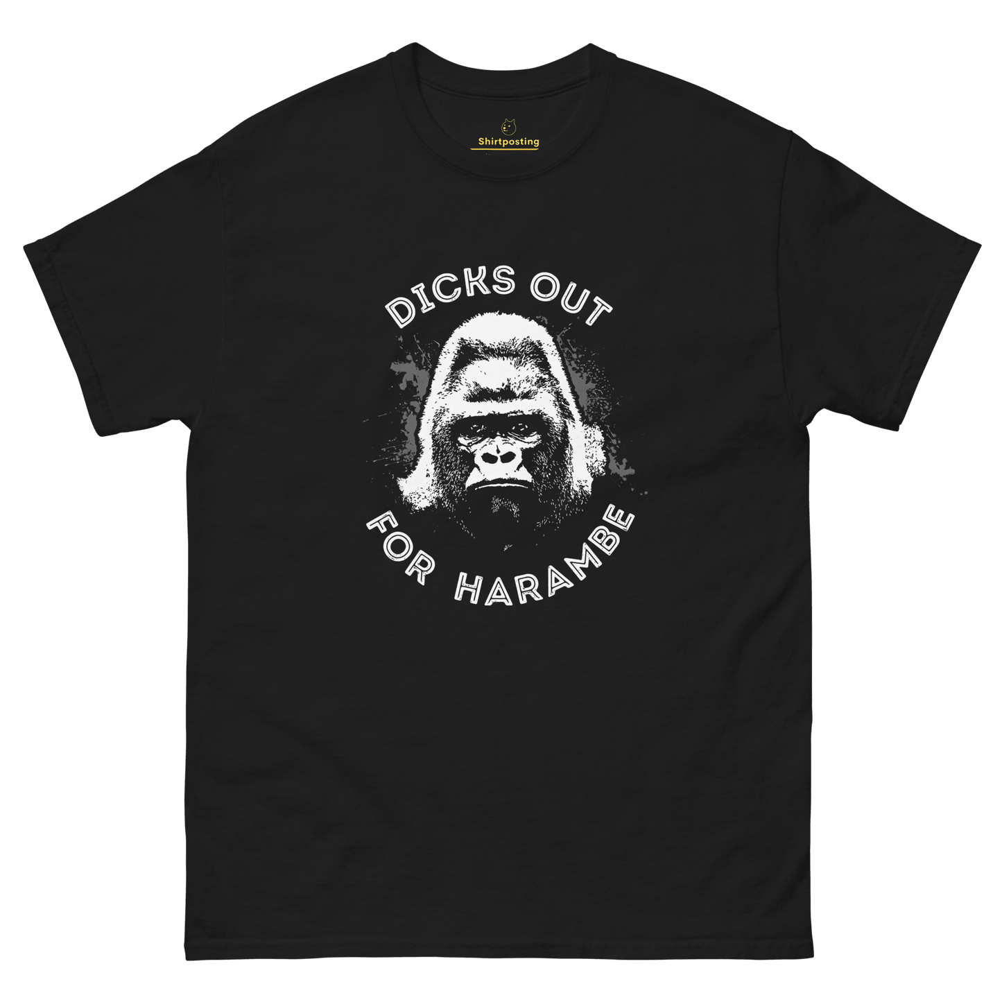 Harambe Classic T-Shirt Meme - Black | Shirtposting