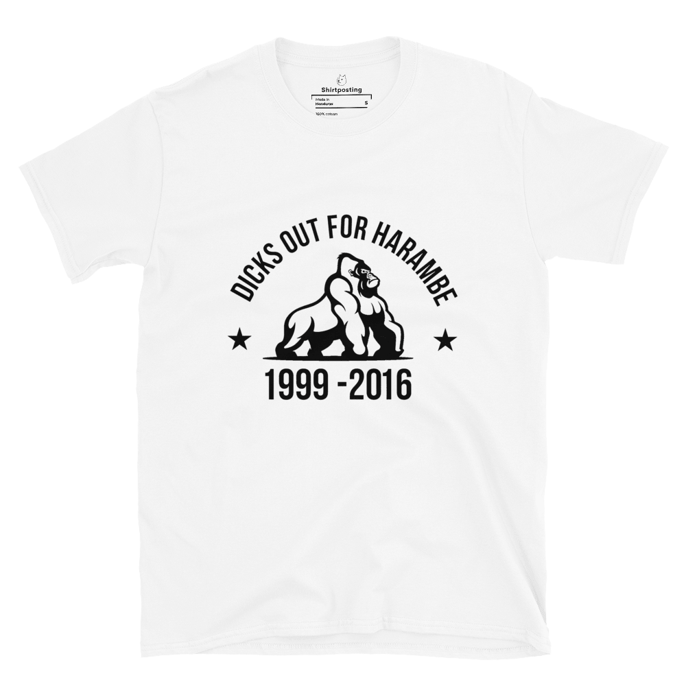 Harambe Classic T-Shirt Meme - White | Shirtposting