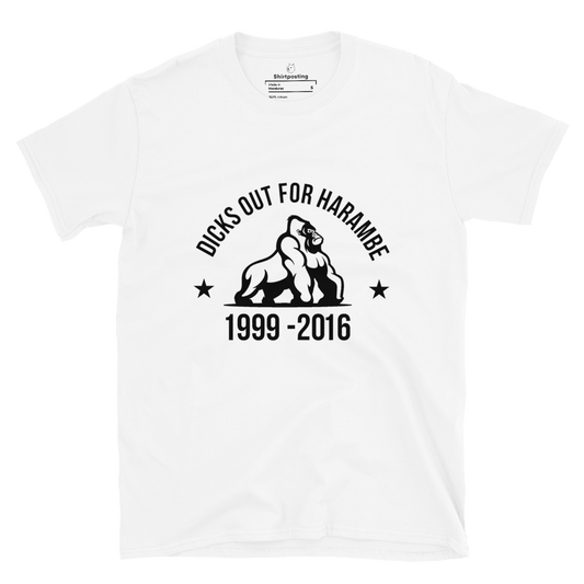 Harambe Classic T-Shirt Meme - White | Shirtposting