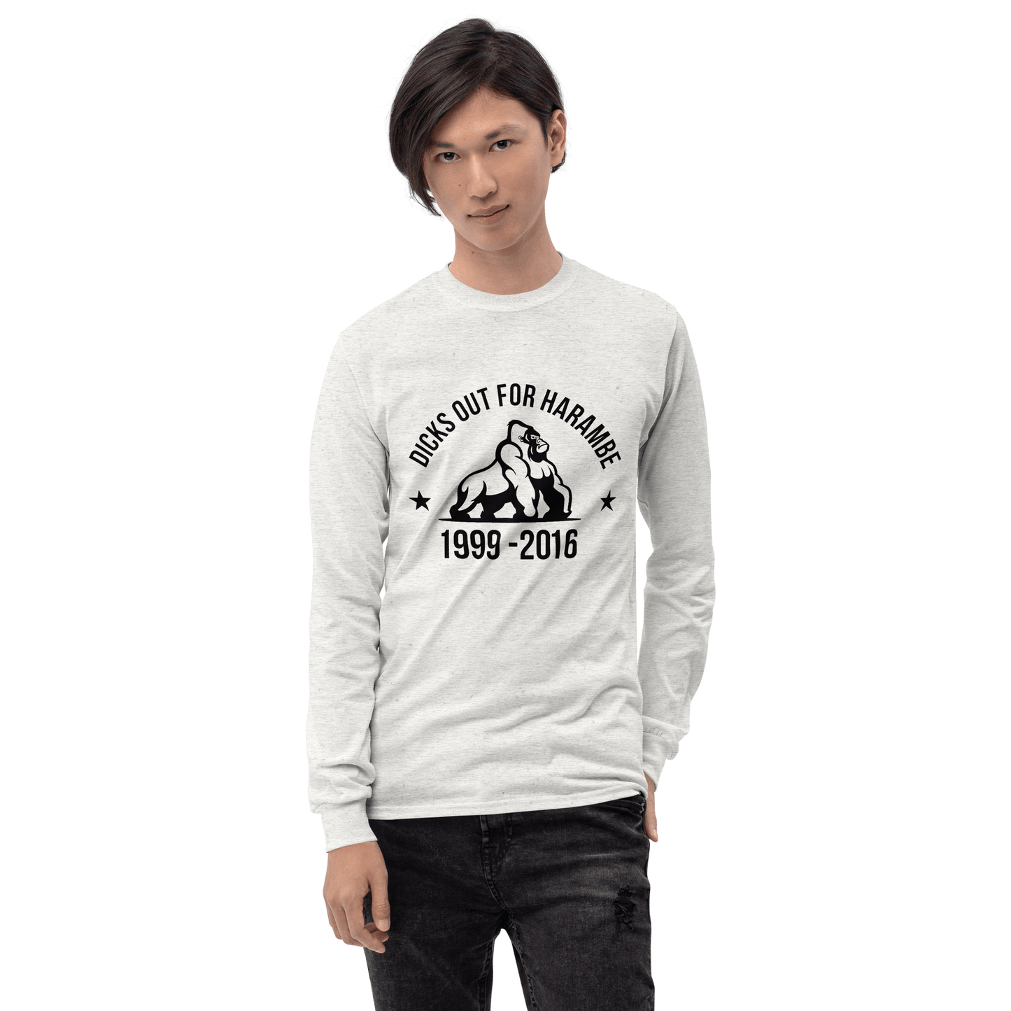 Harambe Long Sleeve T-Shirt Meme - Ash | Shirtposting