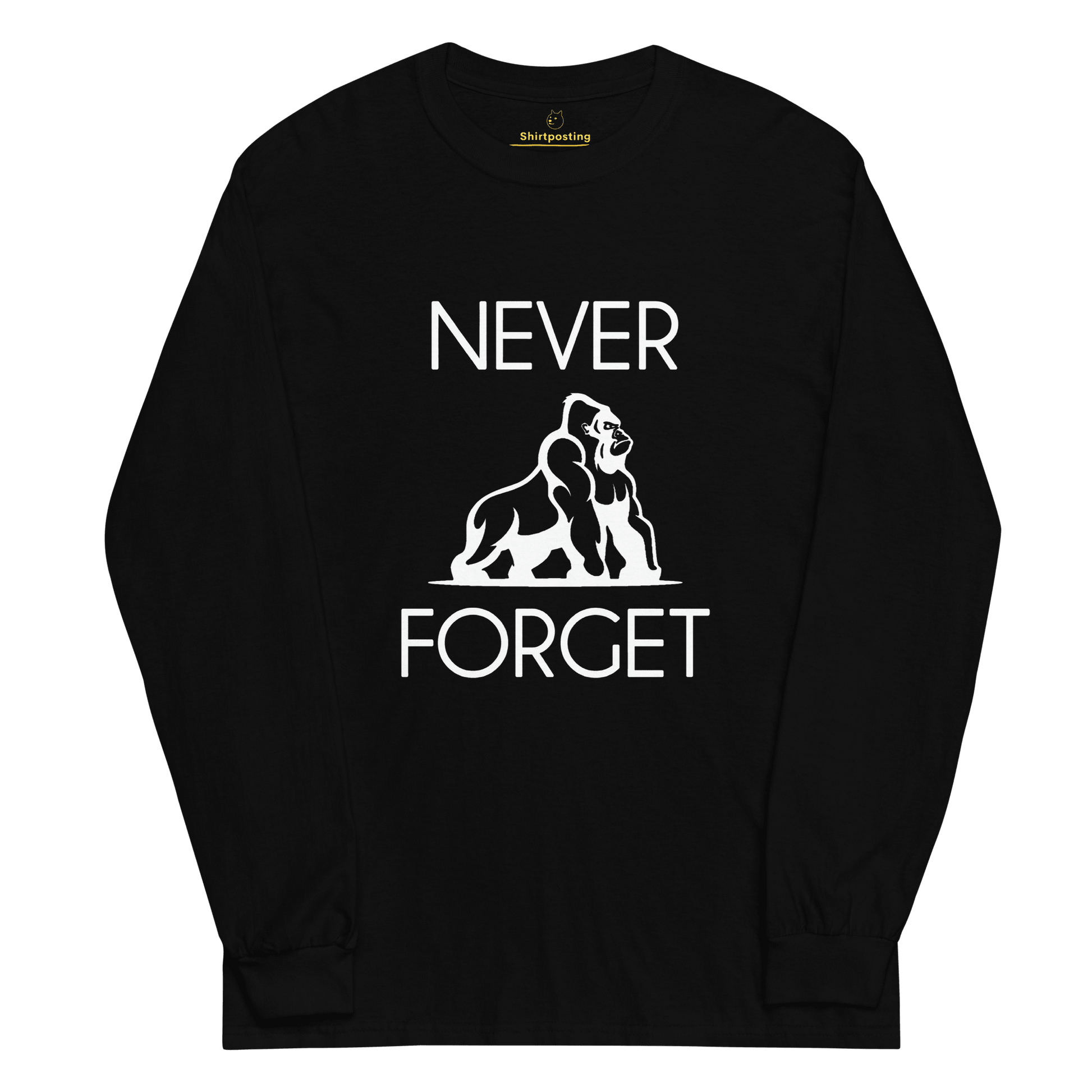 Harambe Long Sleeve T-Shirt Meme - Black | Shirtposting