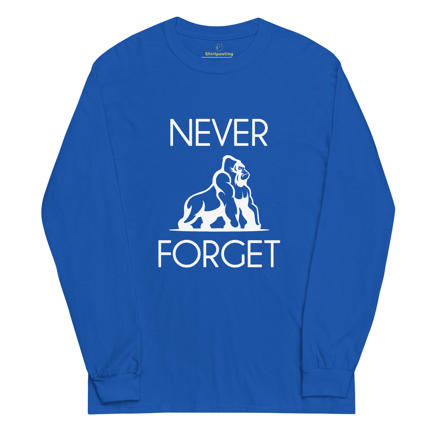 Harambe Long Sleeve T-Shirt Meme - Royal | Shirtposting