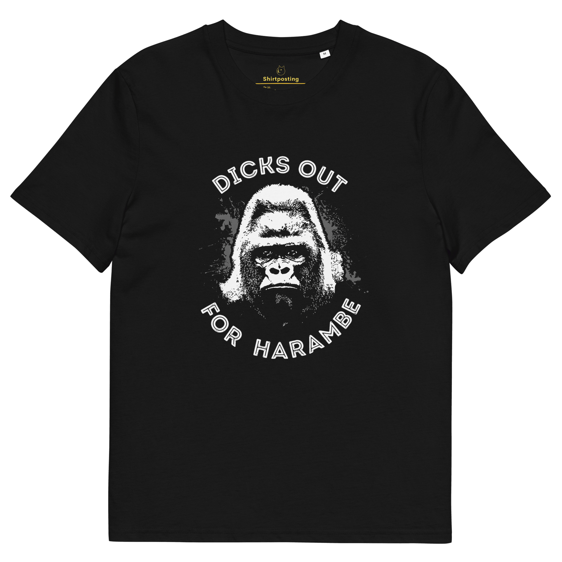 Harambe Premium Organic T-Shirt Meme - Black | Shirtposting