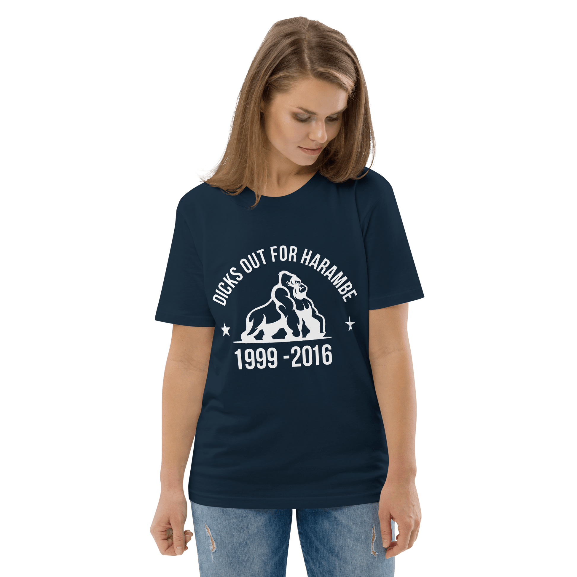 Harambe Premium Organic T-Shirt Meme - Dark Heather Grey | Shirtposting