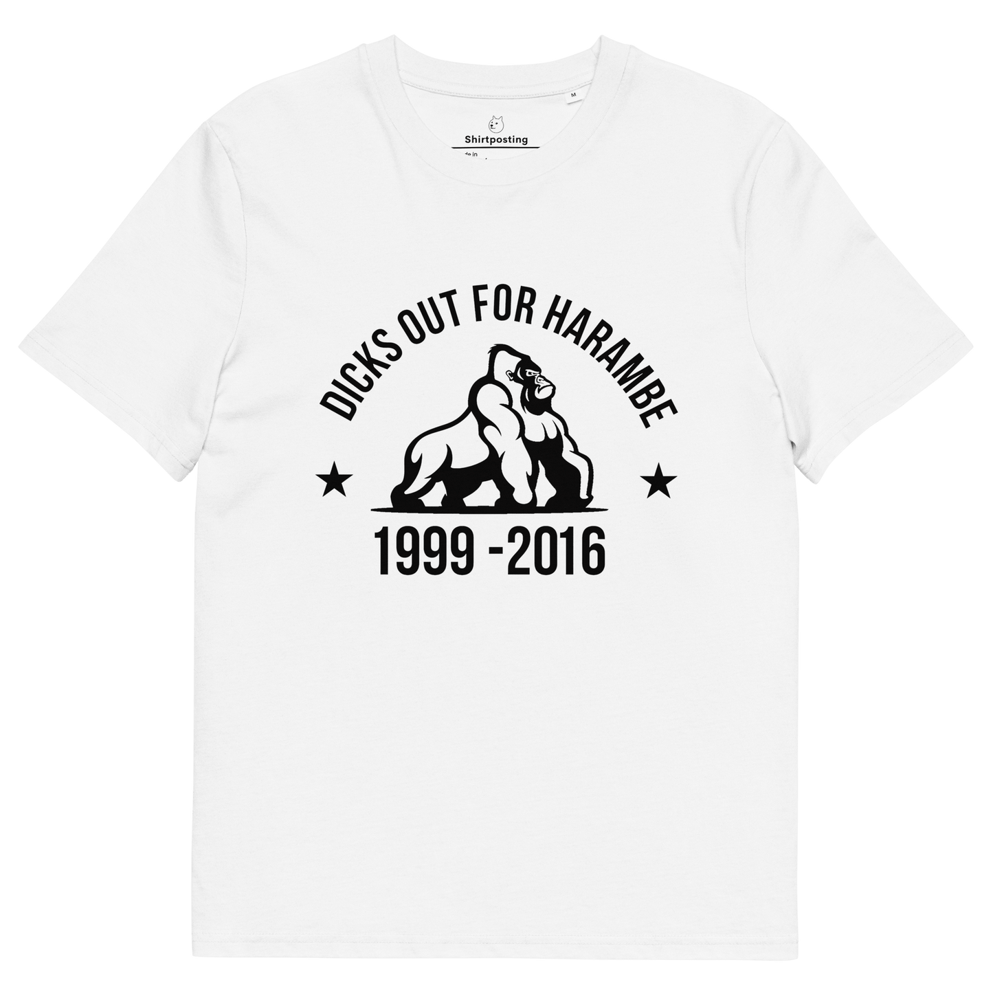 Harambe Premium Organic T-Shirt Meme - White | Shirtposting