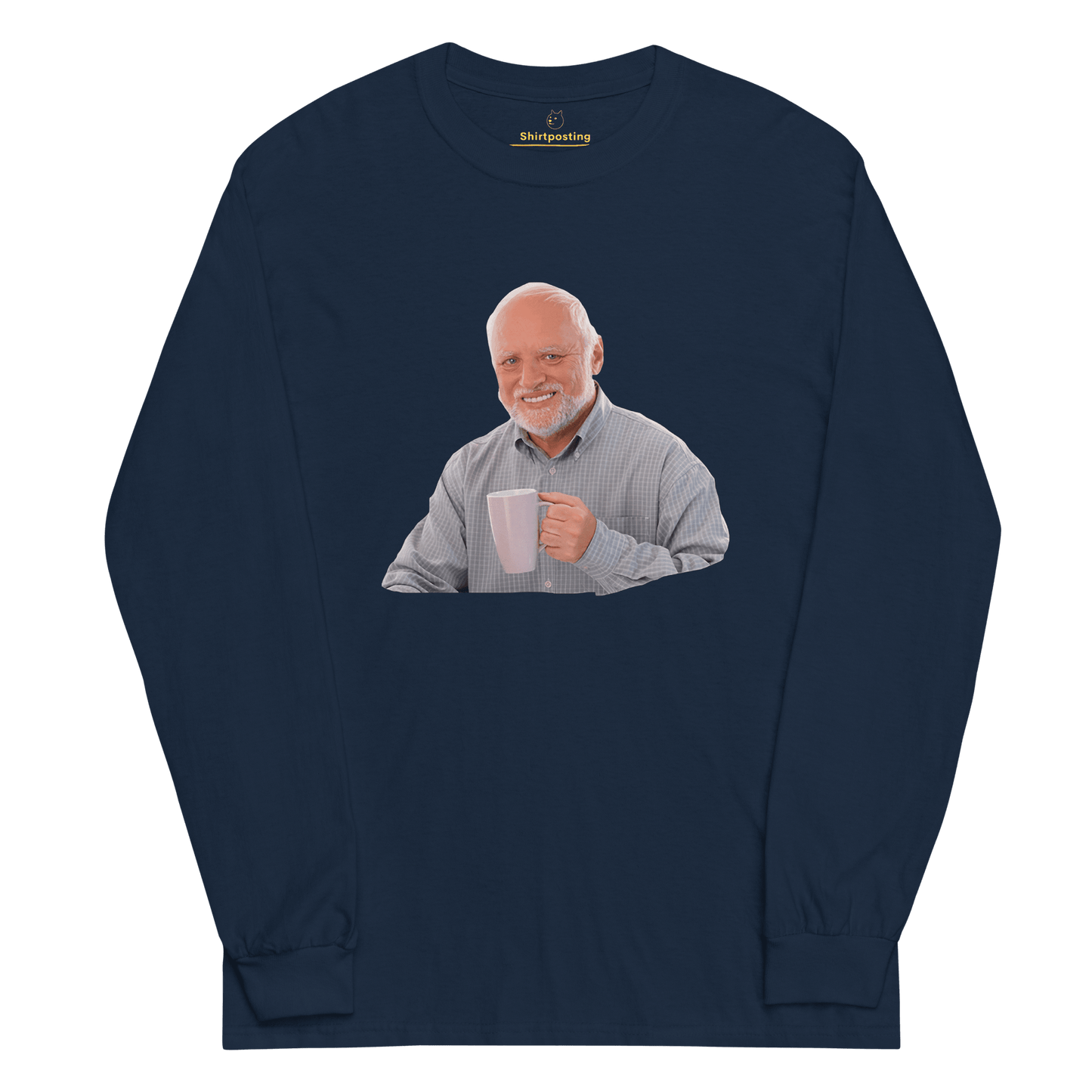 Hide The Pain Herold Long Sleeve T-Shirt Meme - Navy | Shirtposting