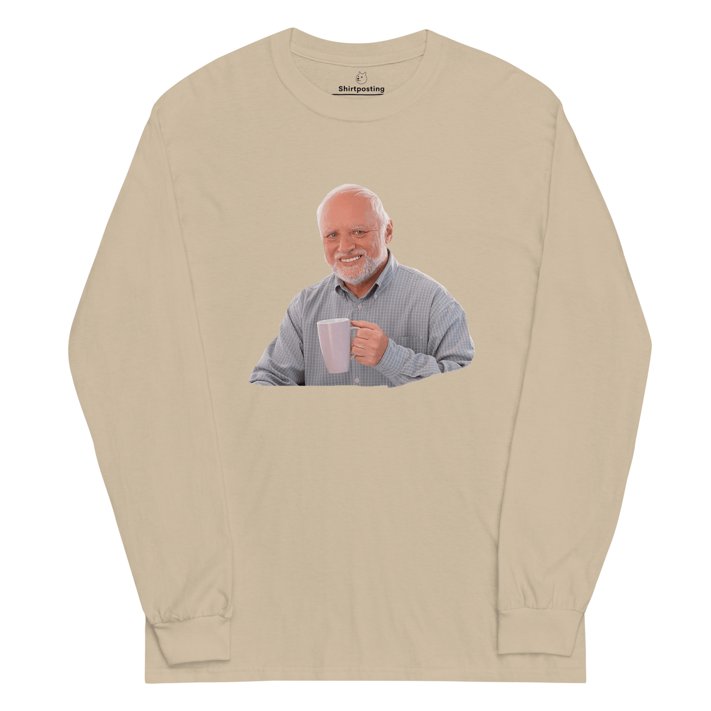 Hide The Pain Herold Long Sleeve T-Shirt Meme - Sand | Shirtposting
