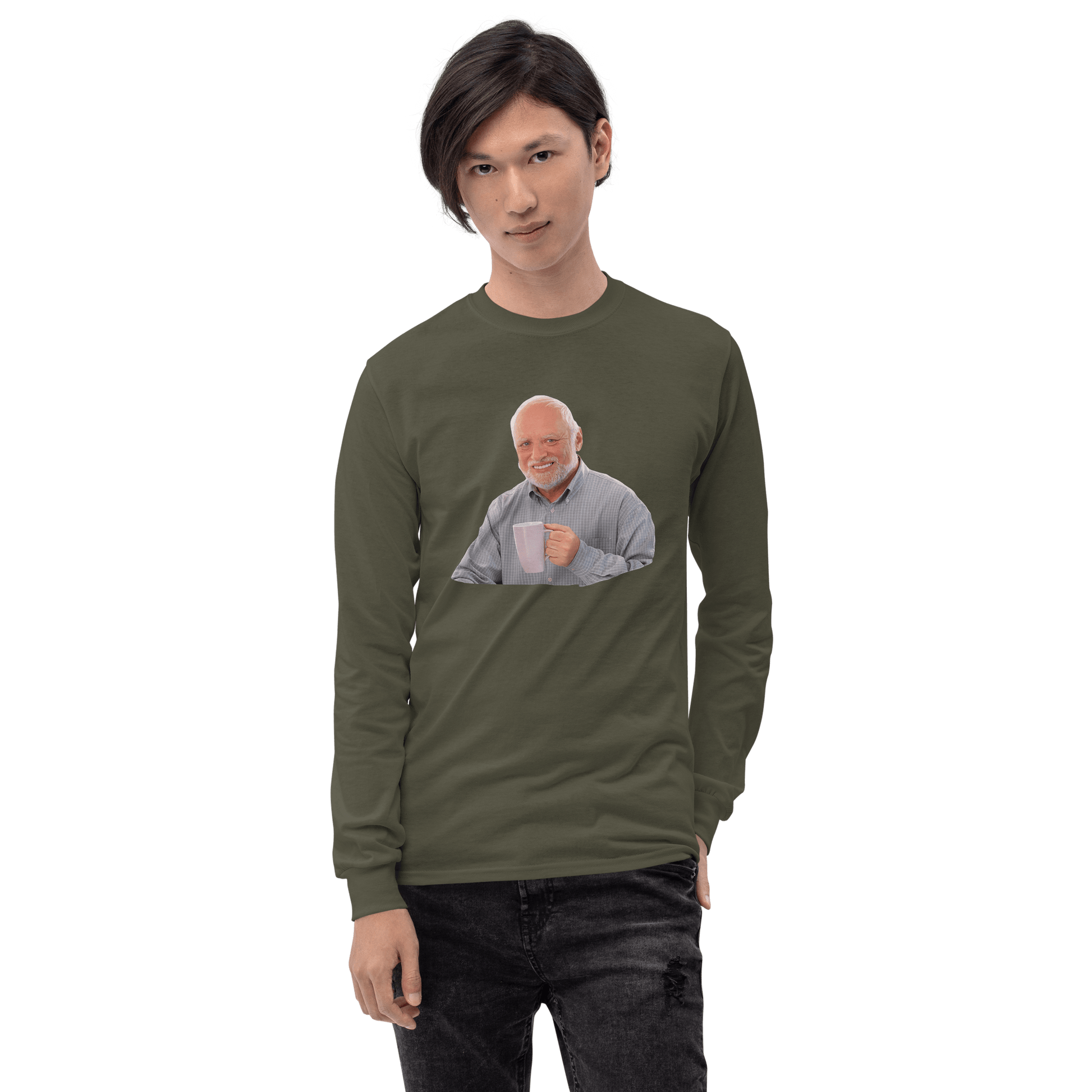 Hide The Pain Herold Long Sleeve T-Shirt Meme - Sport Grey | Shirtposting
