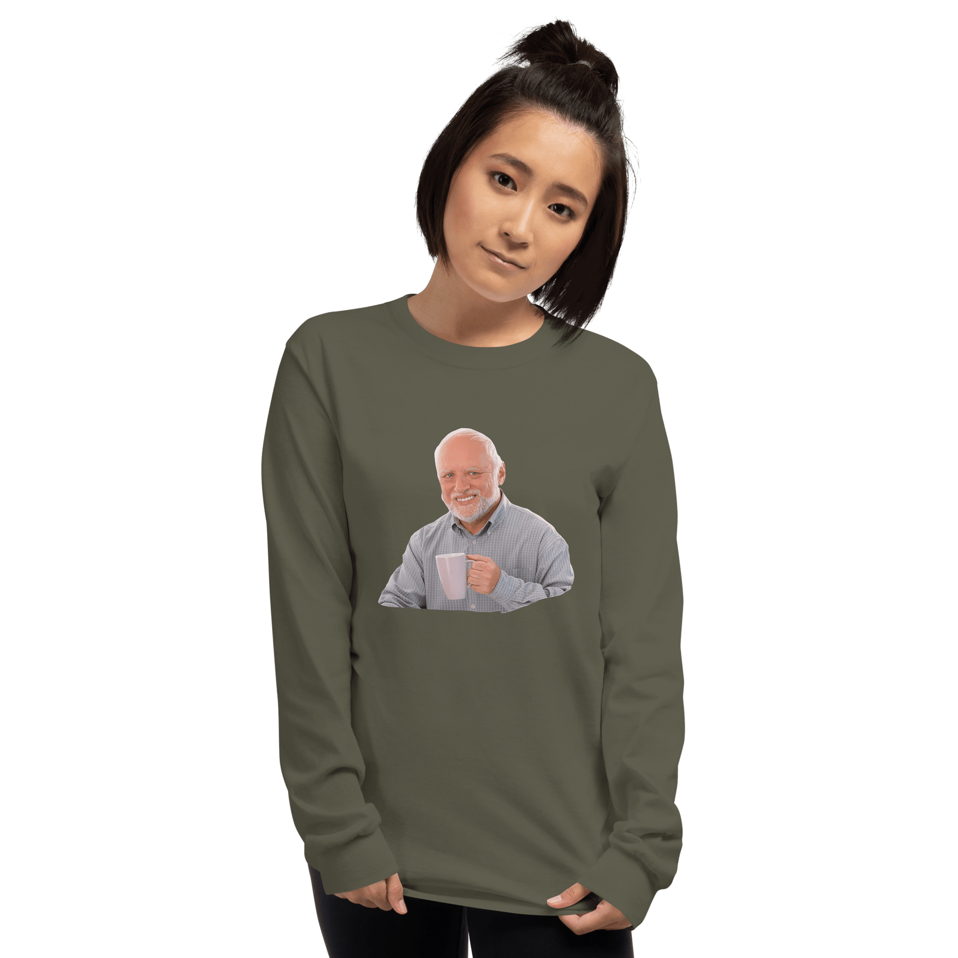 Hide The Pain Herold Long Sleeve T-Shirt Meme - Sport Grey | Shirtposting